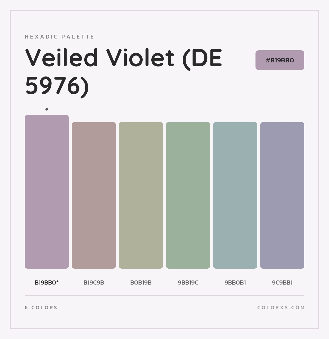 Veiled Violet (DE 5976) - Hexadic Color Palette