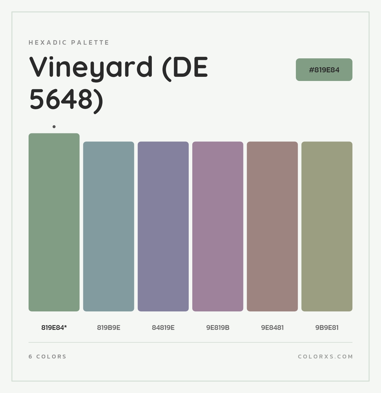 Vineyard (DE 5648) - Hexadic Color Palette