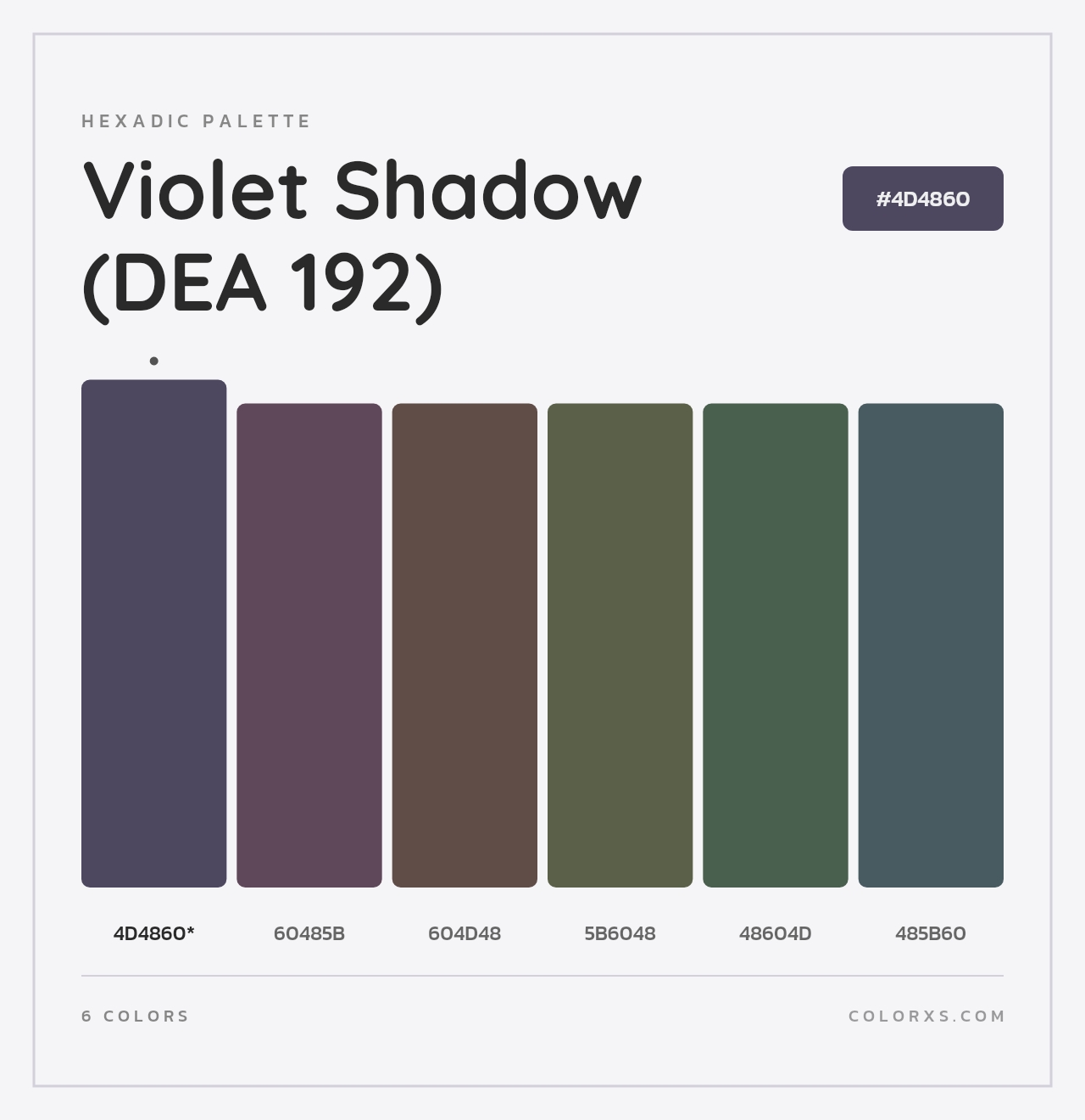 Violet Shadow (DEA 192) - Hexadic Color Palette