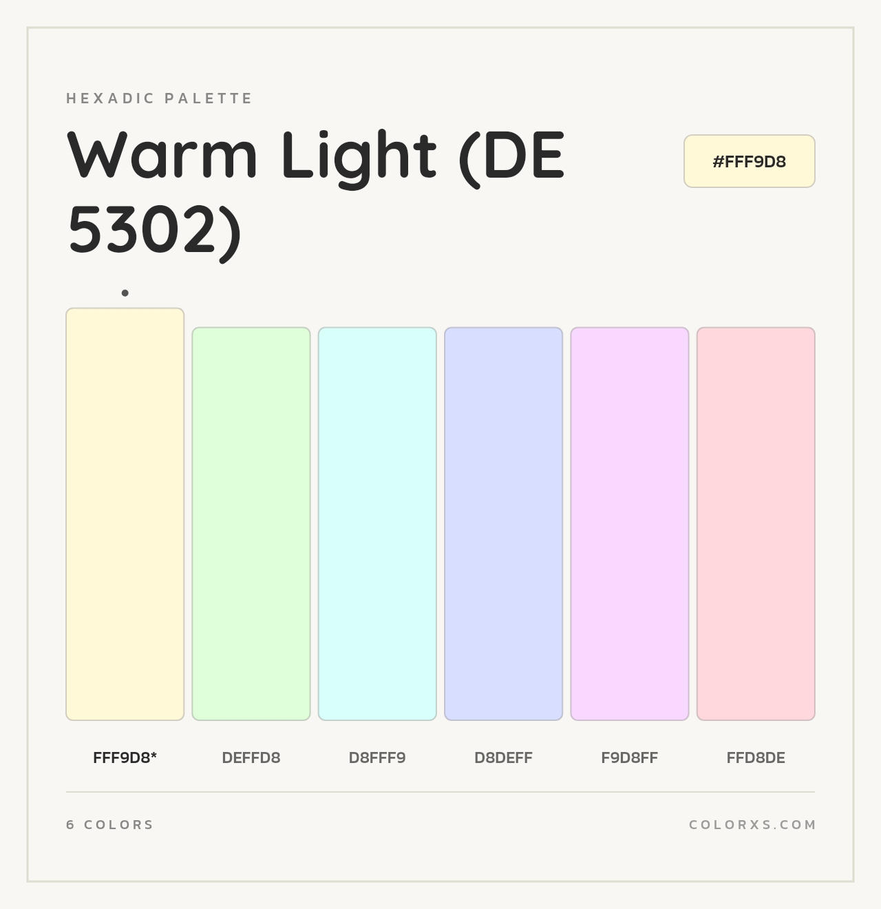 Warm Light (DE 5302) - Hexadic Color Palette