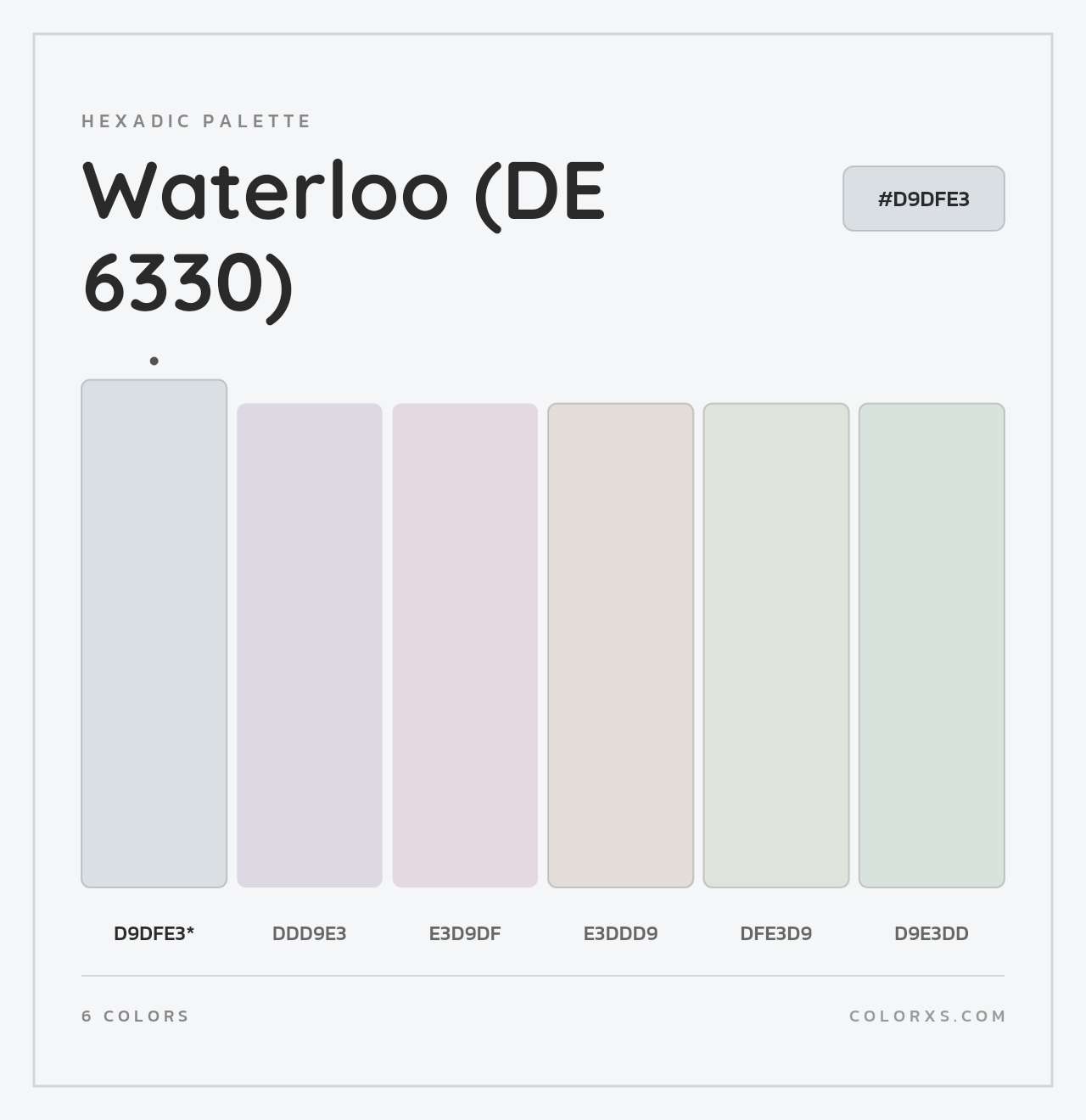 Waterloo (DE 6330) - Hexadic Color Palette