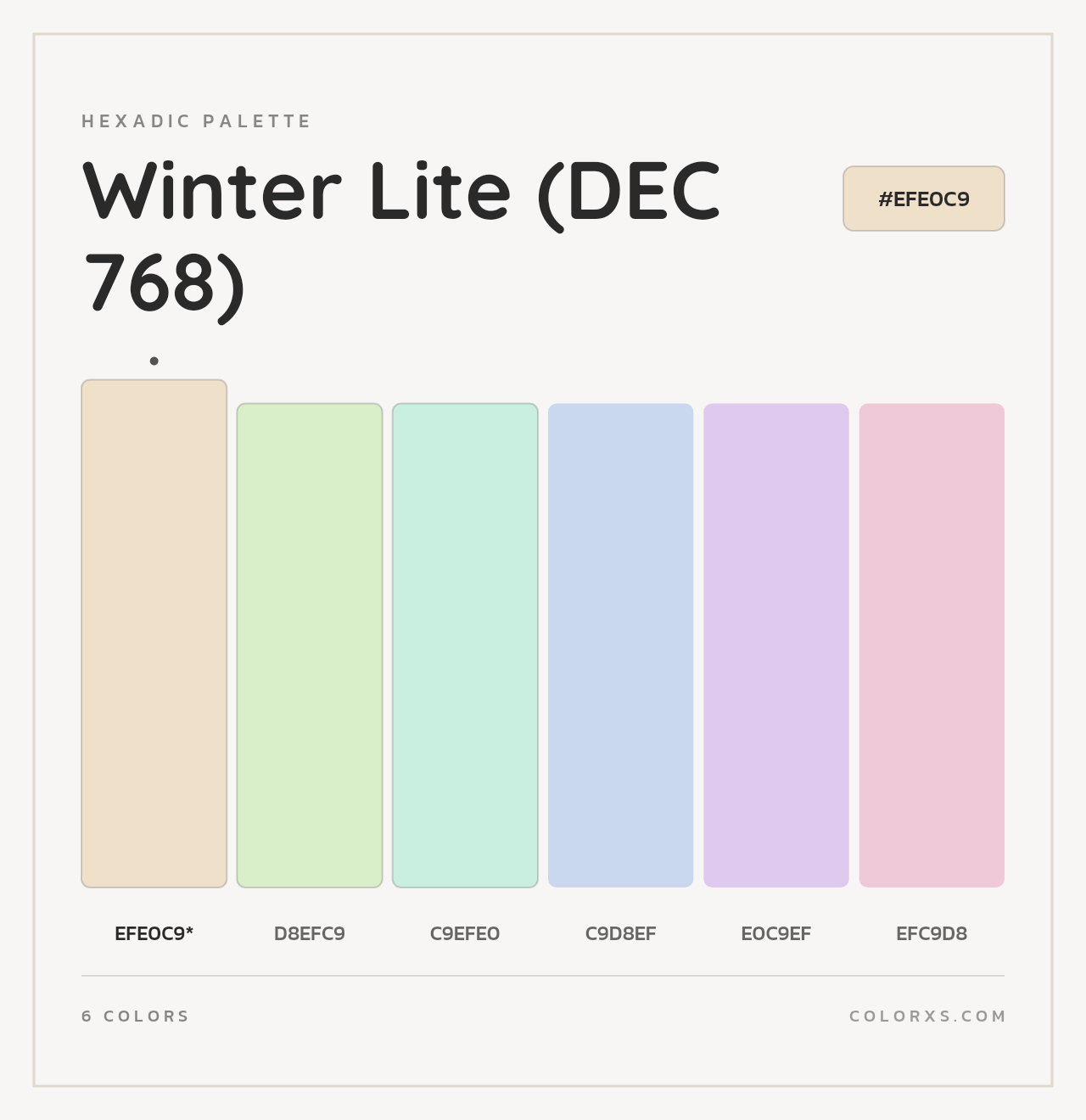 Winter Lite (DEC 768) - Hexadic Color Palette