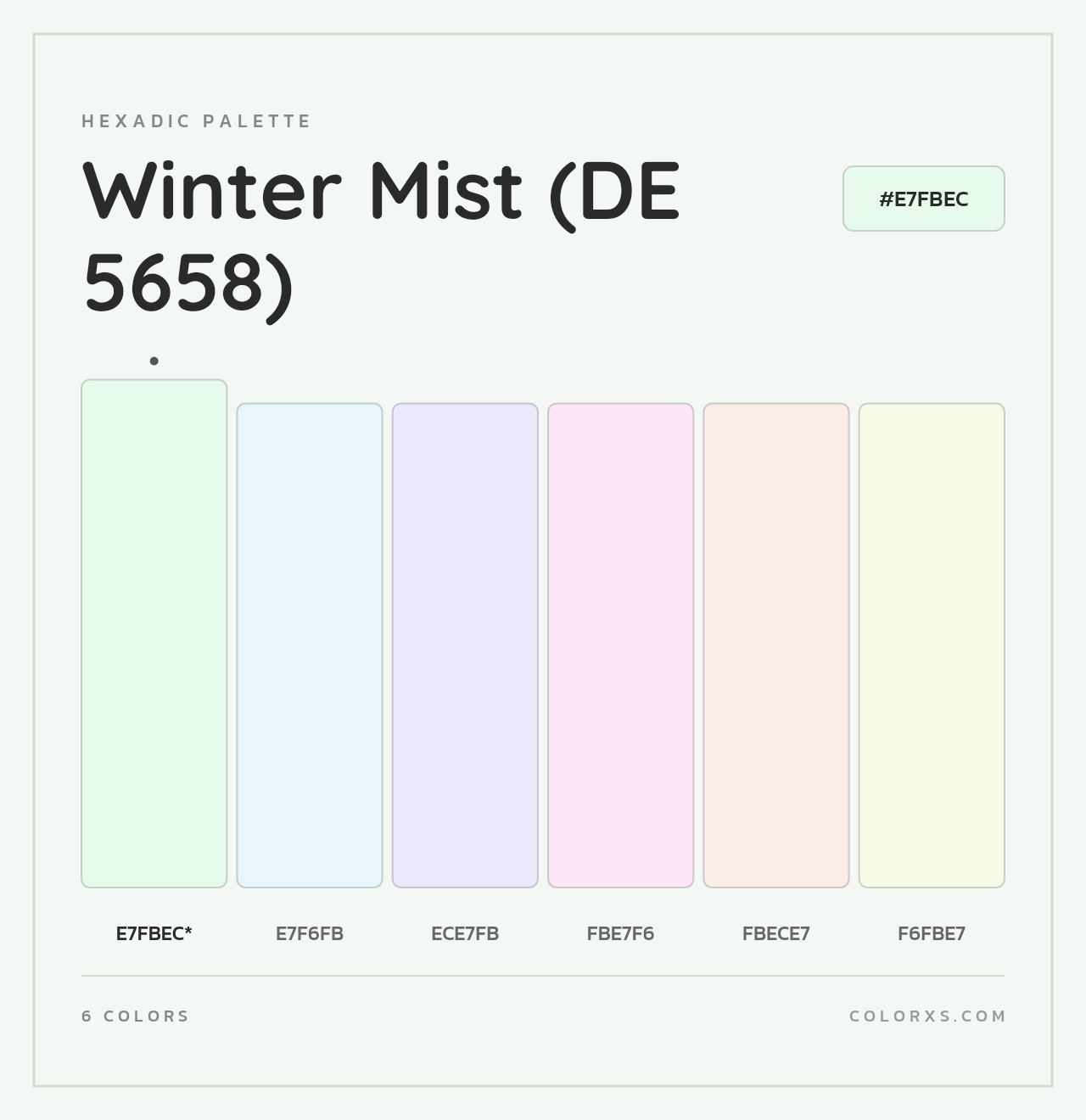 Winter Mist (DE 5658) - Hexadic Color Palette