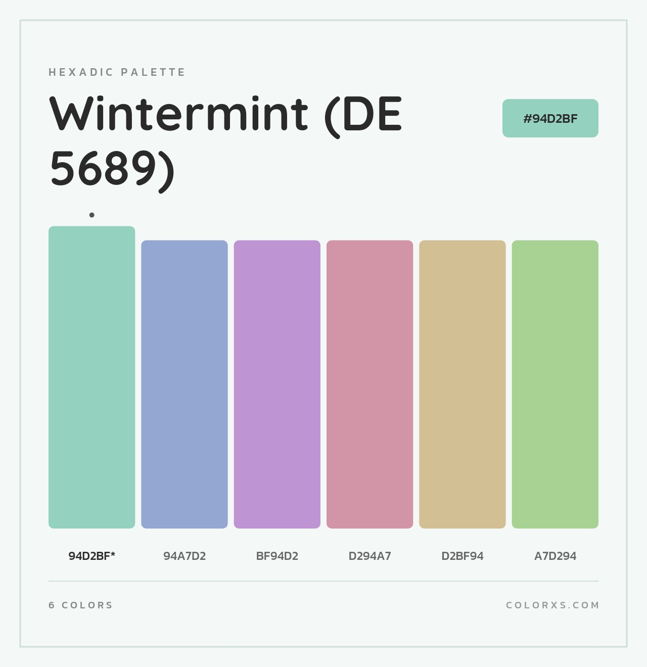 Wintermint (DE 5689) - Hexadic Color Palette