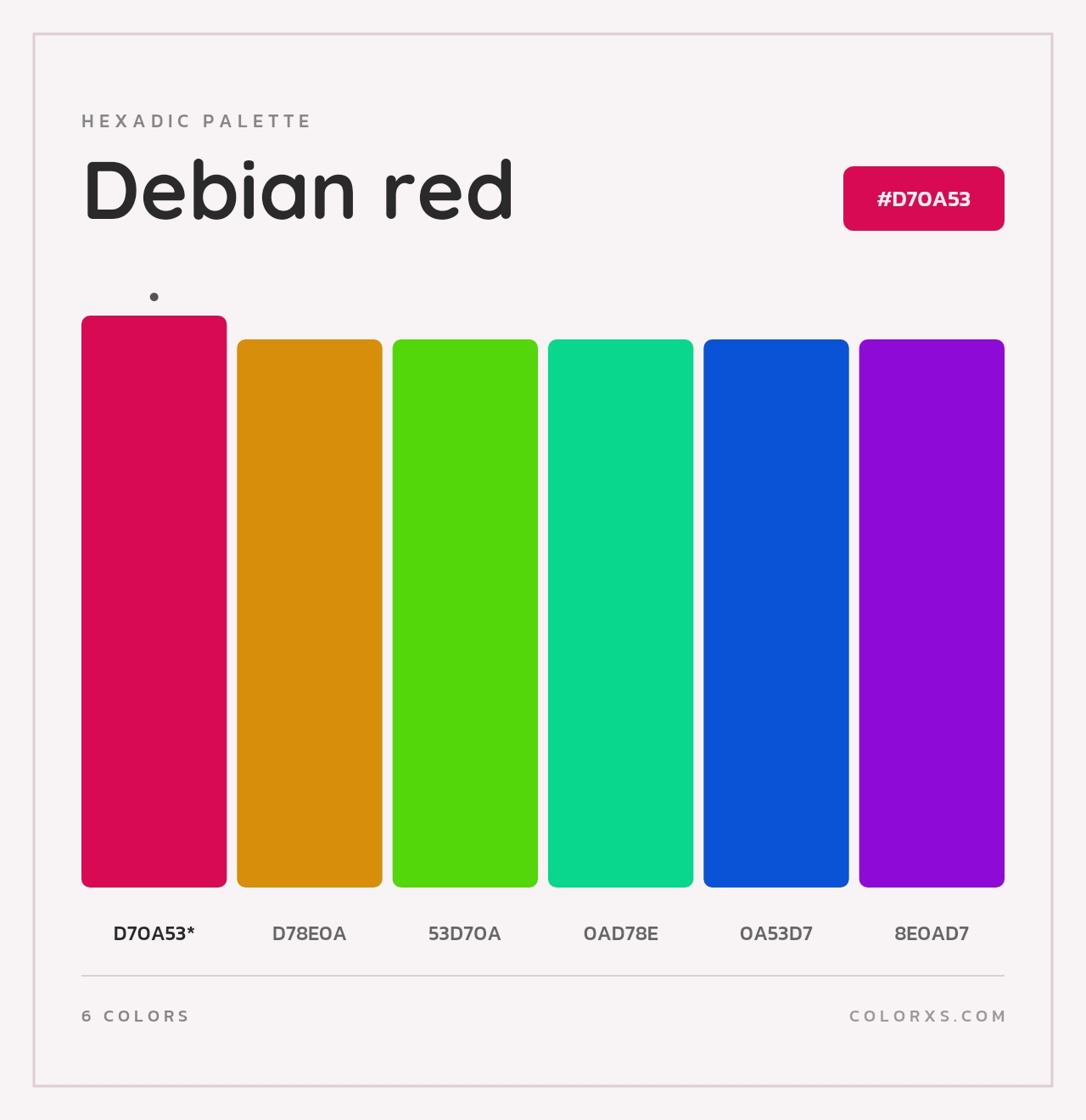 Debian red - Hexadic Color Palette