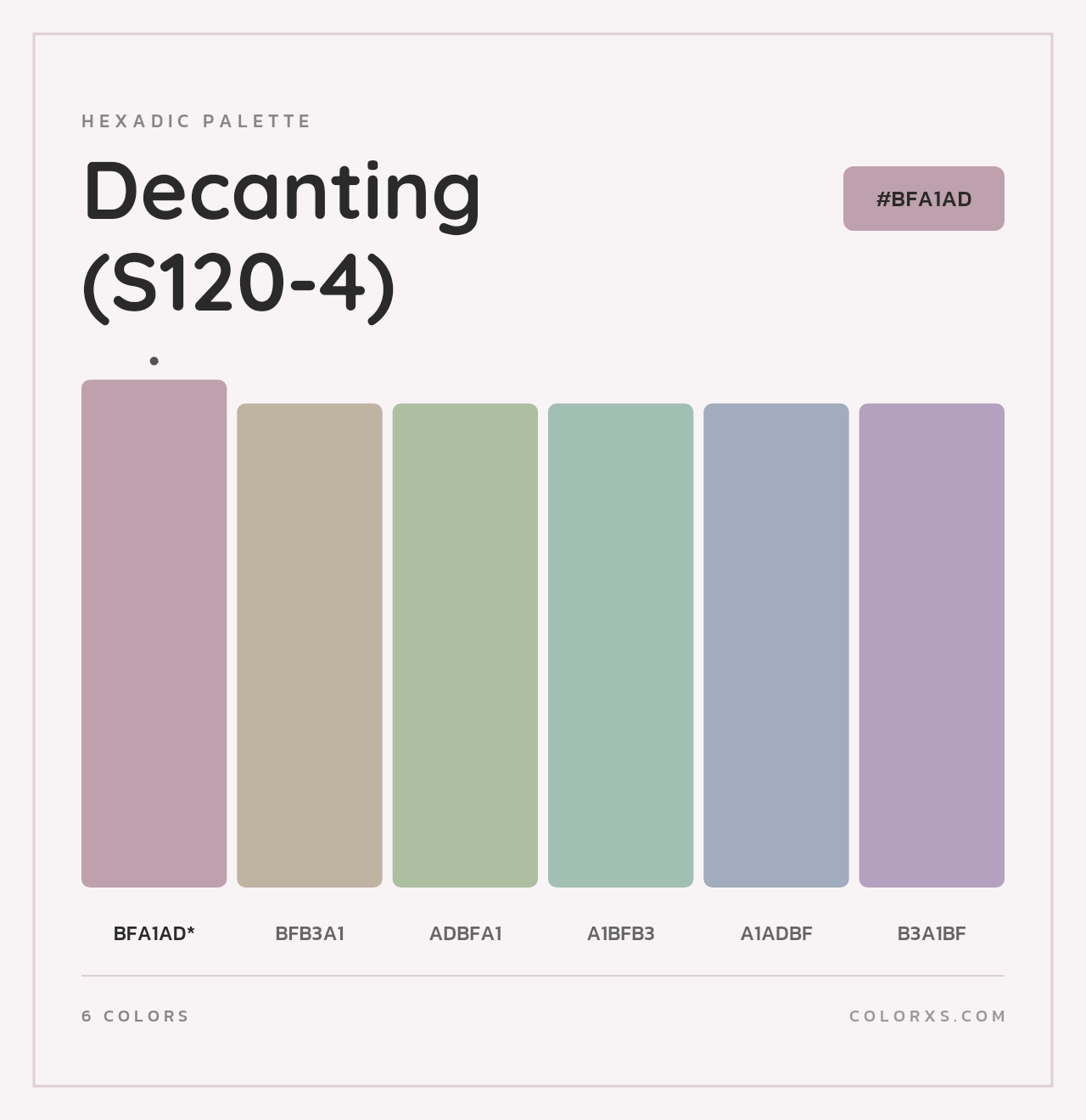 Decanting (S120-4) - Hexadic Color Palette