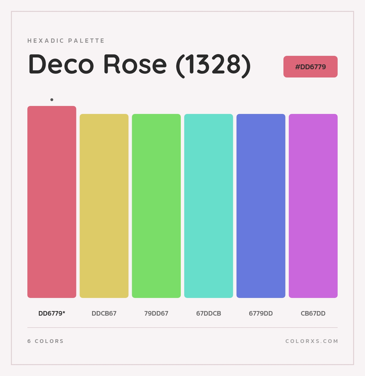 Deco Rose (1328) - Hexadic Color Palette