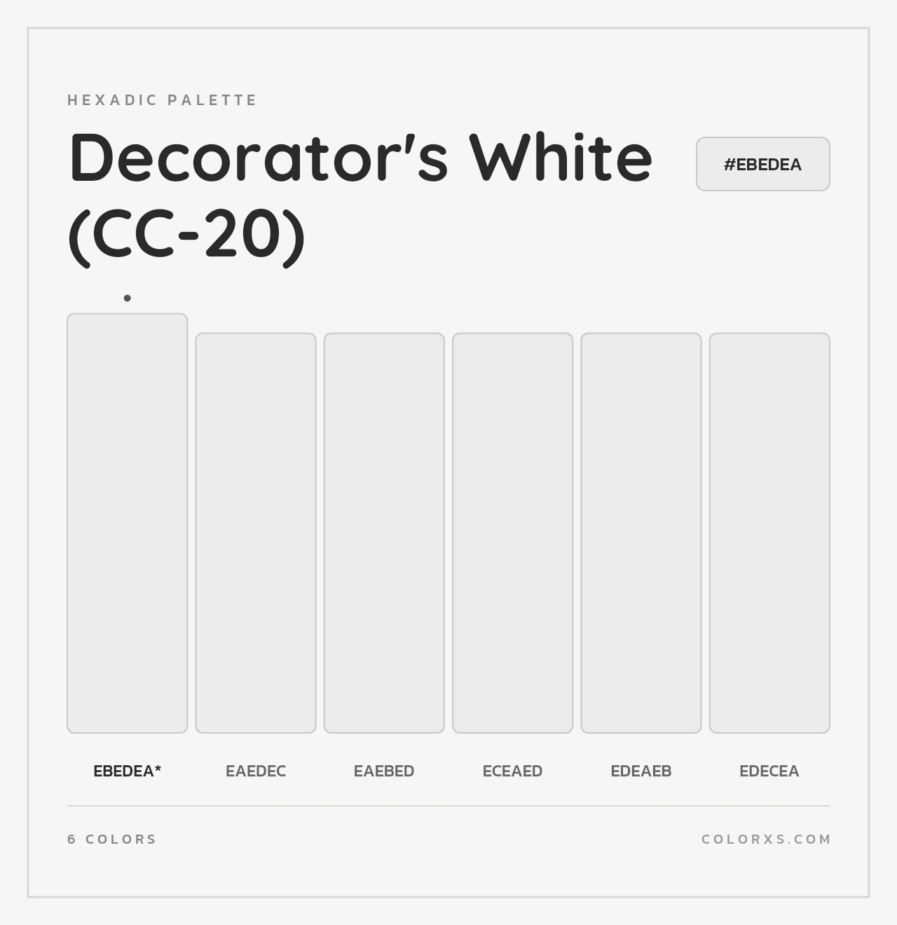 Decorator's White (CC-20) - Hexadic Color Palette