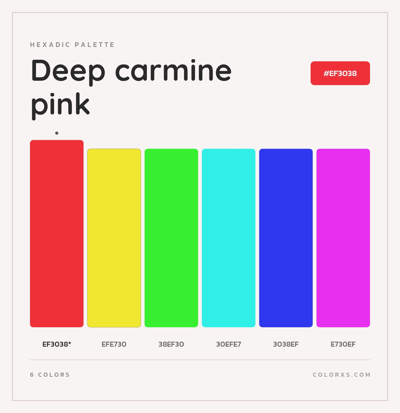 Deep carmine pink - Hexadic Color Palette