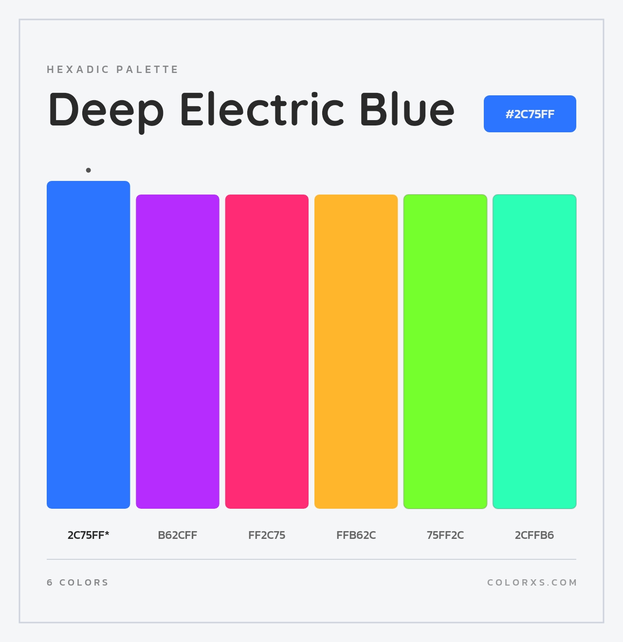 Deep Electric Blue - Hexadic Color Palette