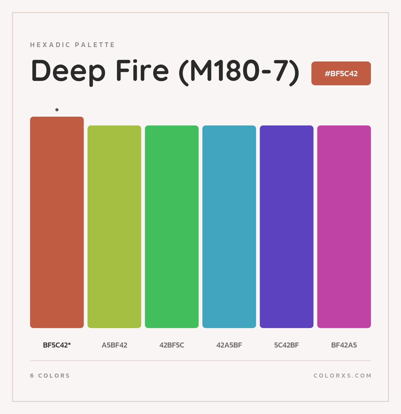 Deep Fire (M180-7) - Hexadic Color Palette