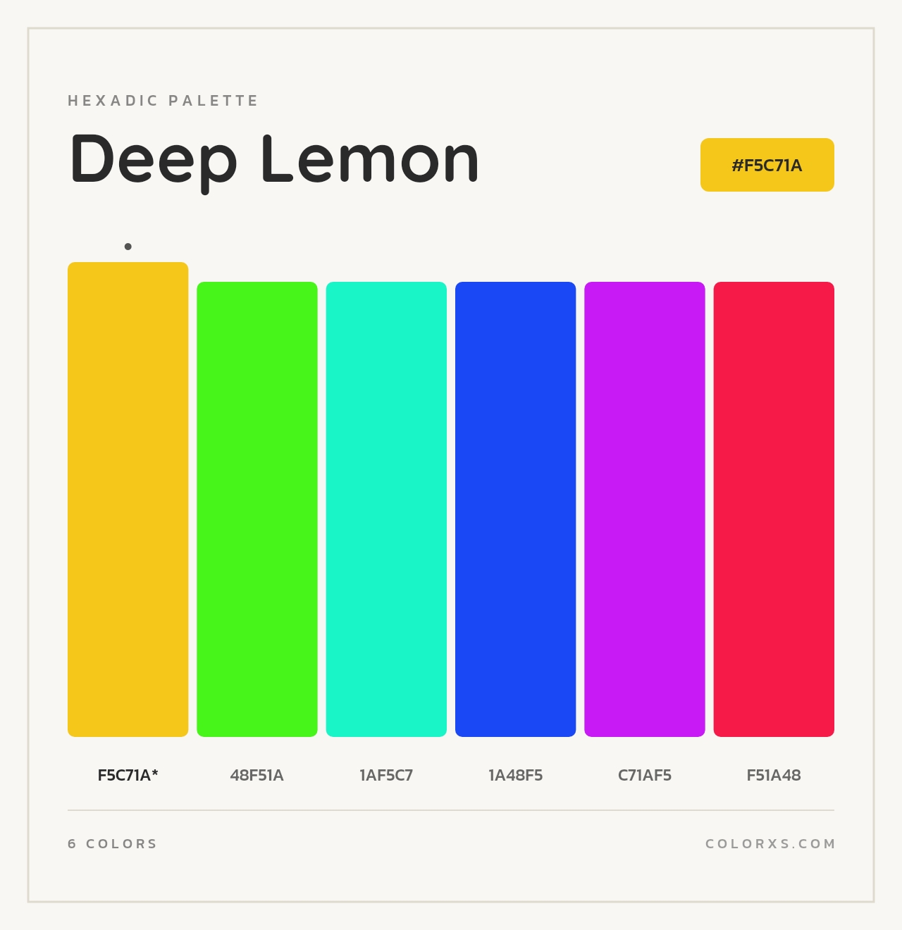 Deep Lemon - Hexadic Color Palette
