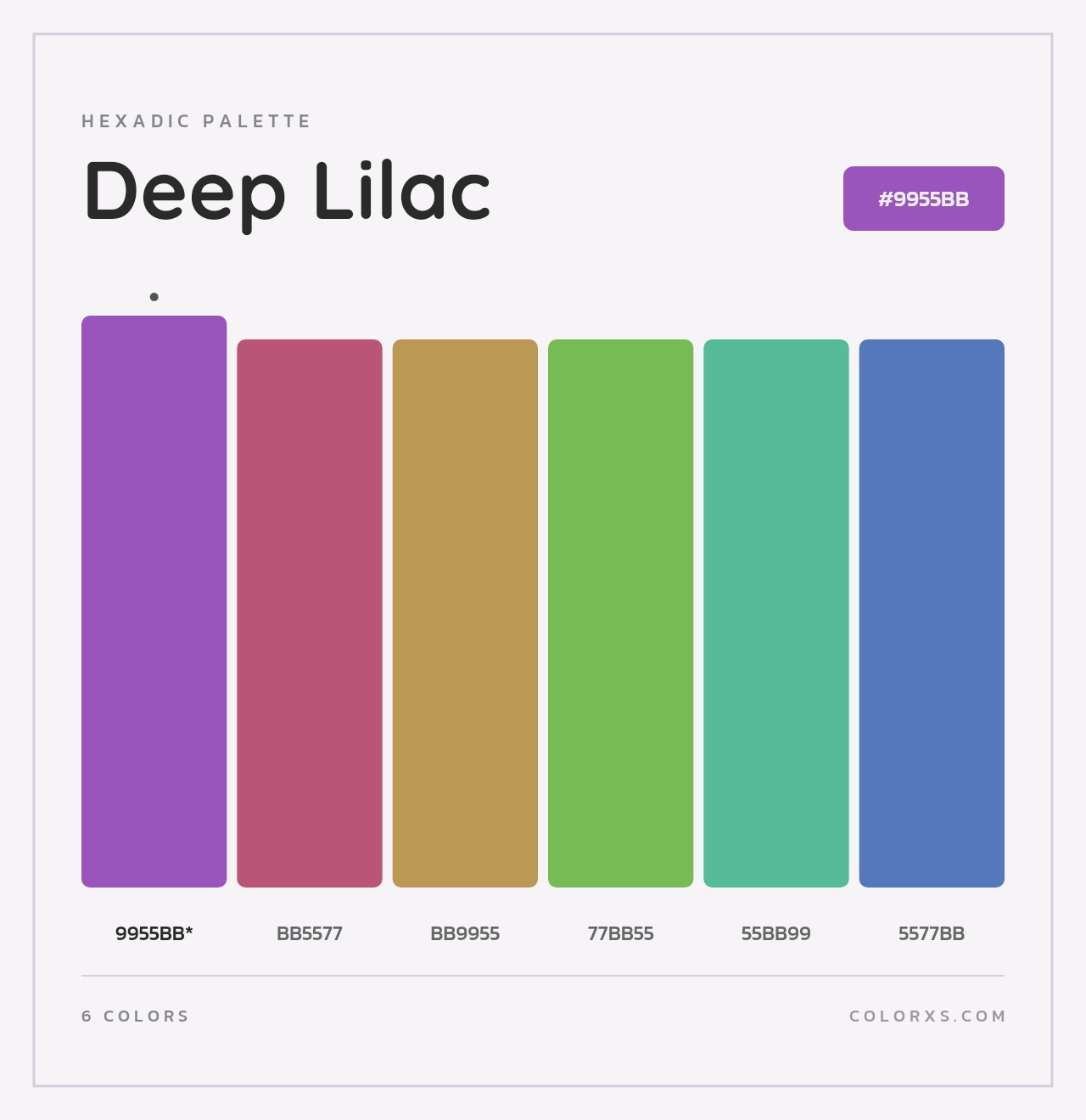 Deep Lilac - Hexadic Color Palette