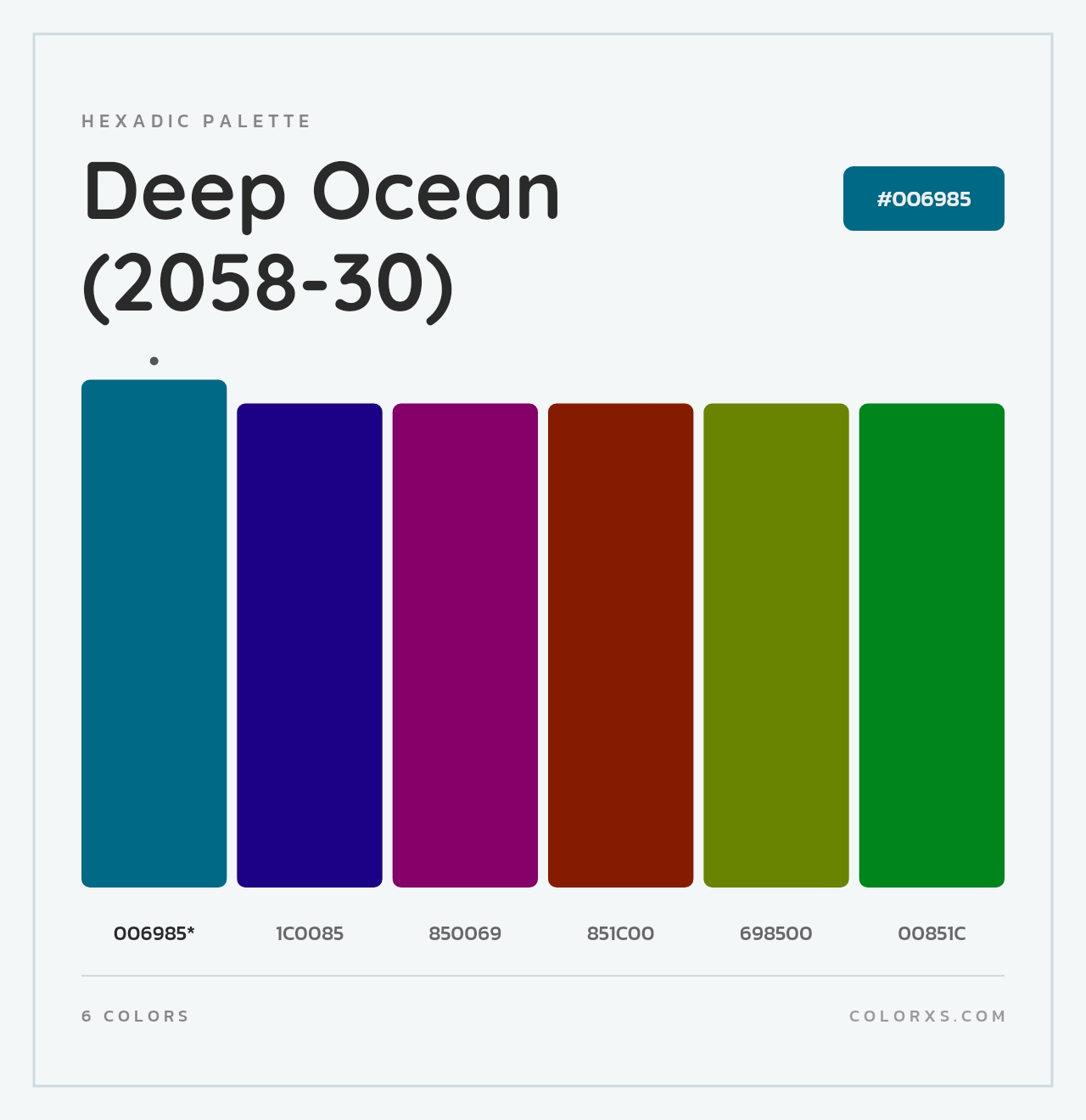 Deep Ocean (2058-30) - Hexadic Color Palette