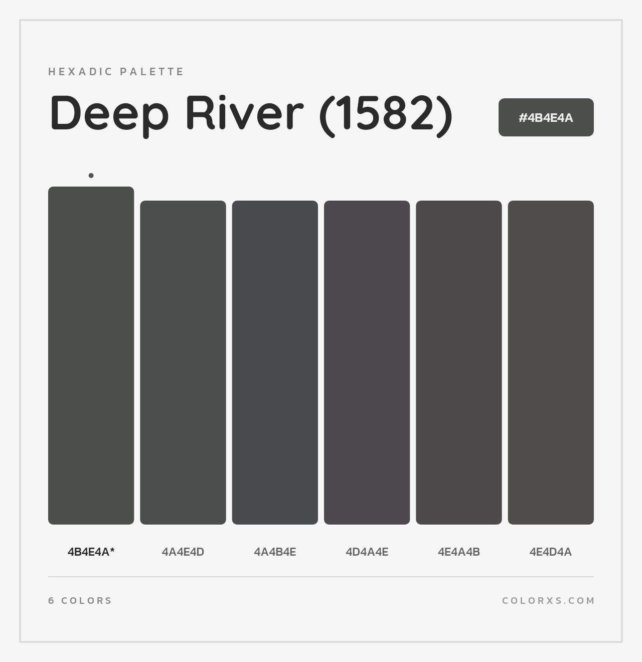 Deep River (1582) - Hexadic Color Palette
