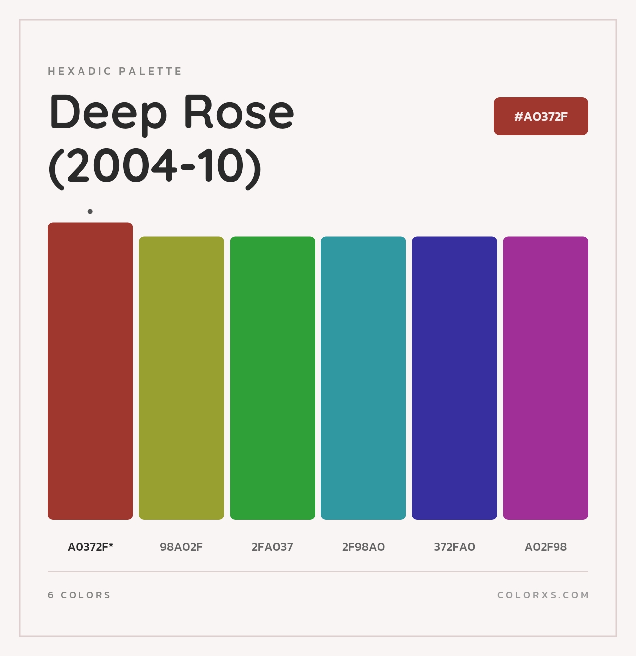 Deep Rose (2004-10) - Hexadic Color Palette