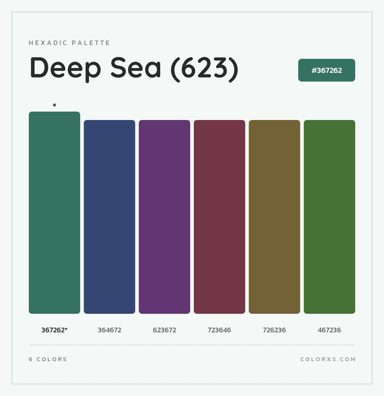 Deep Sea (623) - Hexadic Color Palette