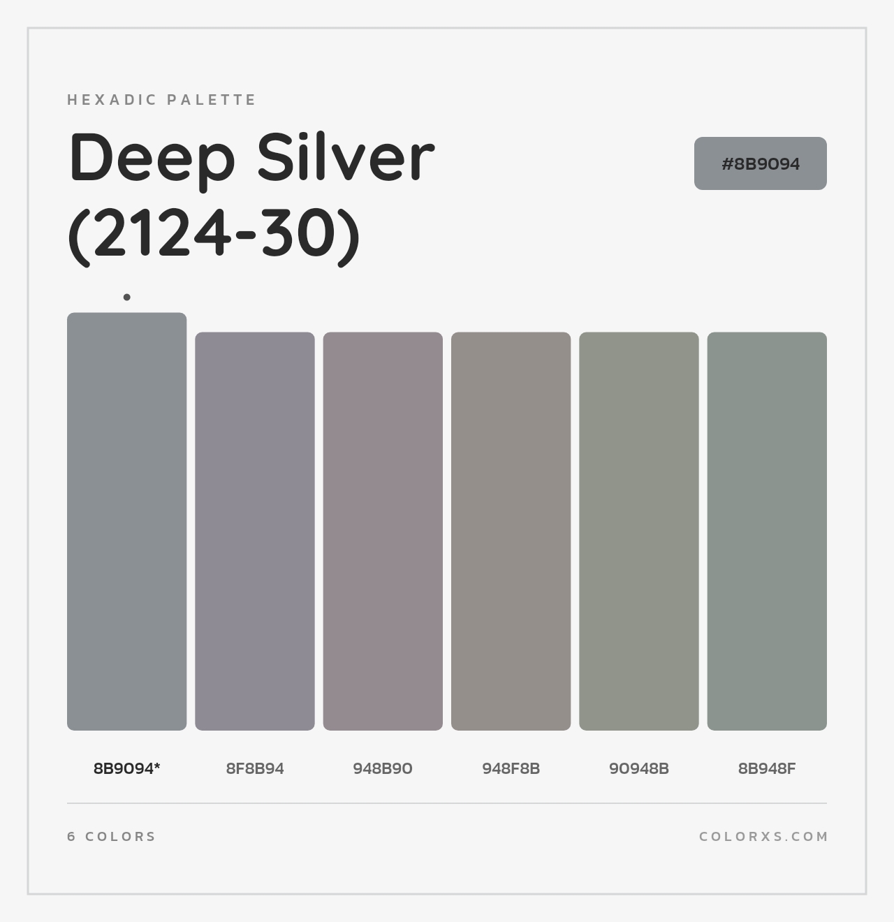 Deep Silver (2124-30) - Hexadic Color Palette