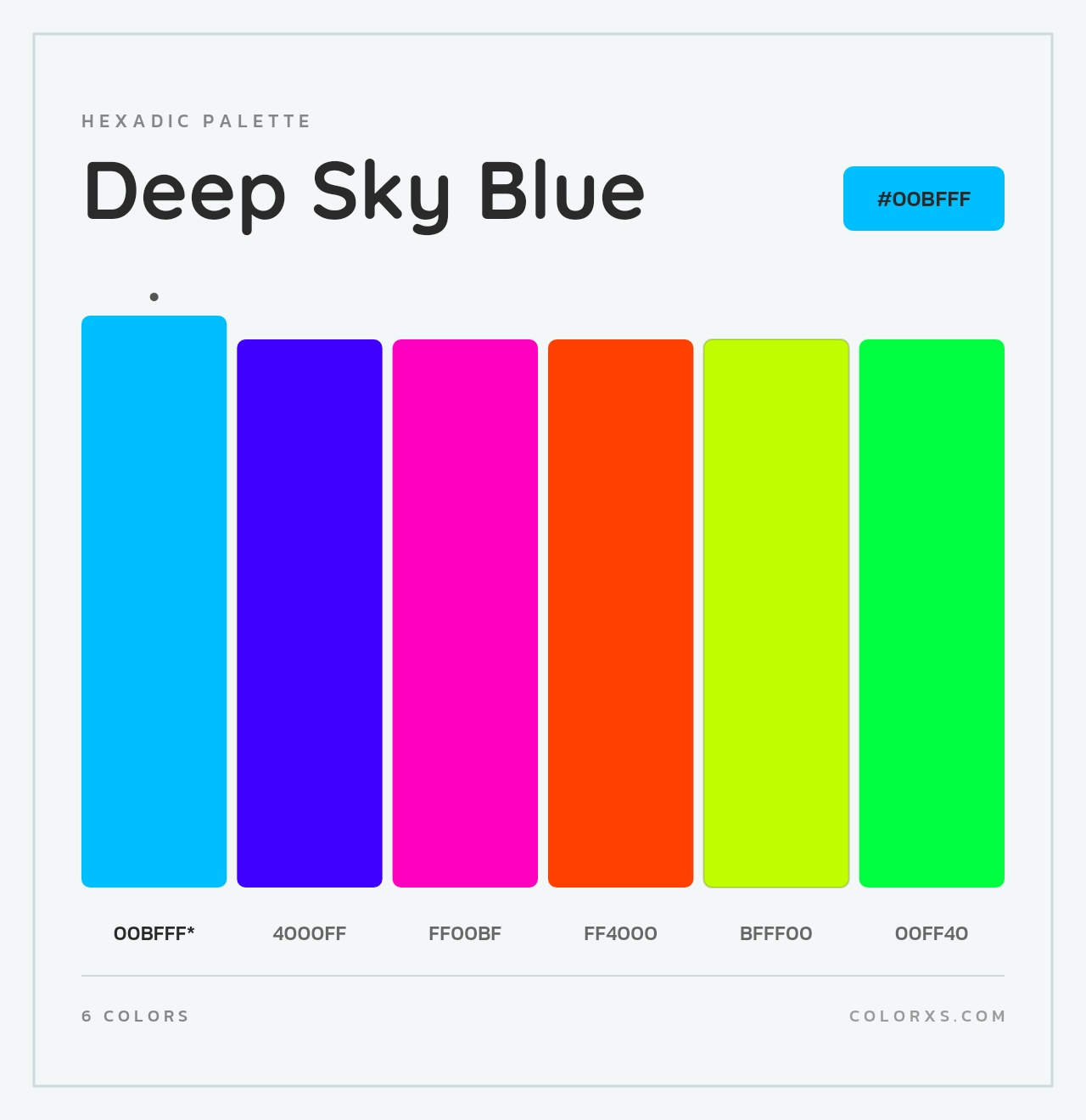 Deep Sky Blue - Hexadic Color Palette