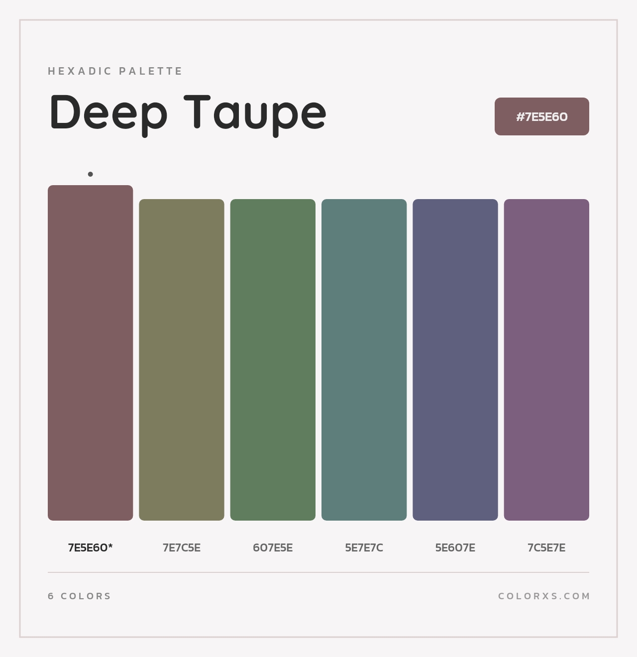 Deep Taupe - Hexadic Color Palette