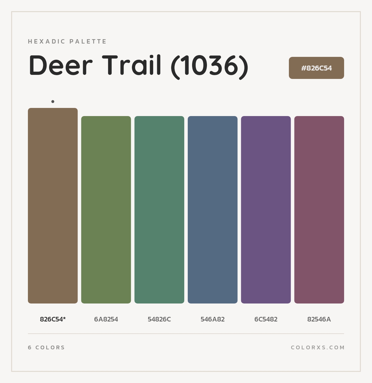 Deer Trail (1036) - Hexadic Color Palette