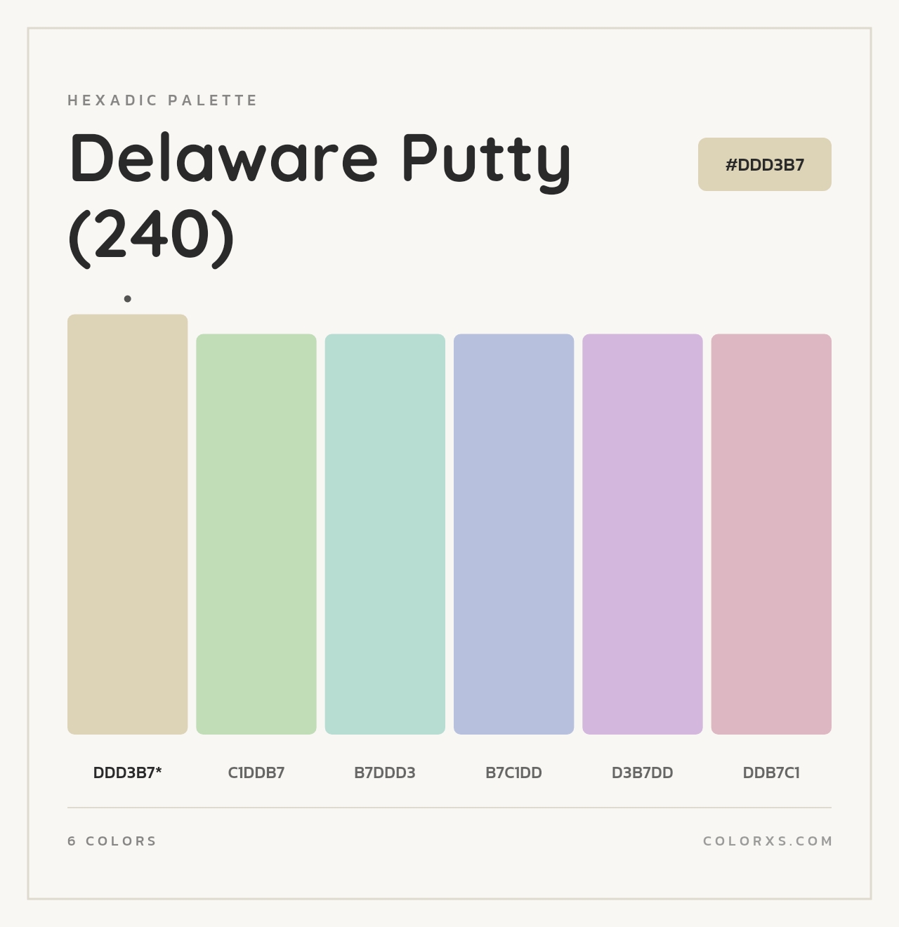 Delaware Putty (240) - Hexadic Color Palette