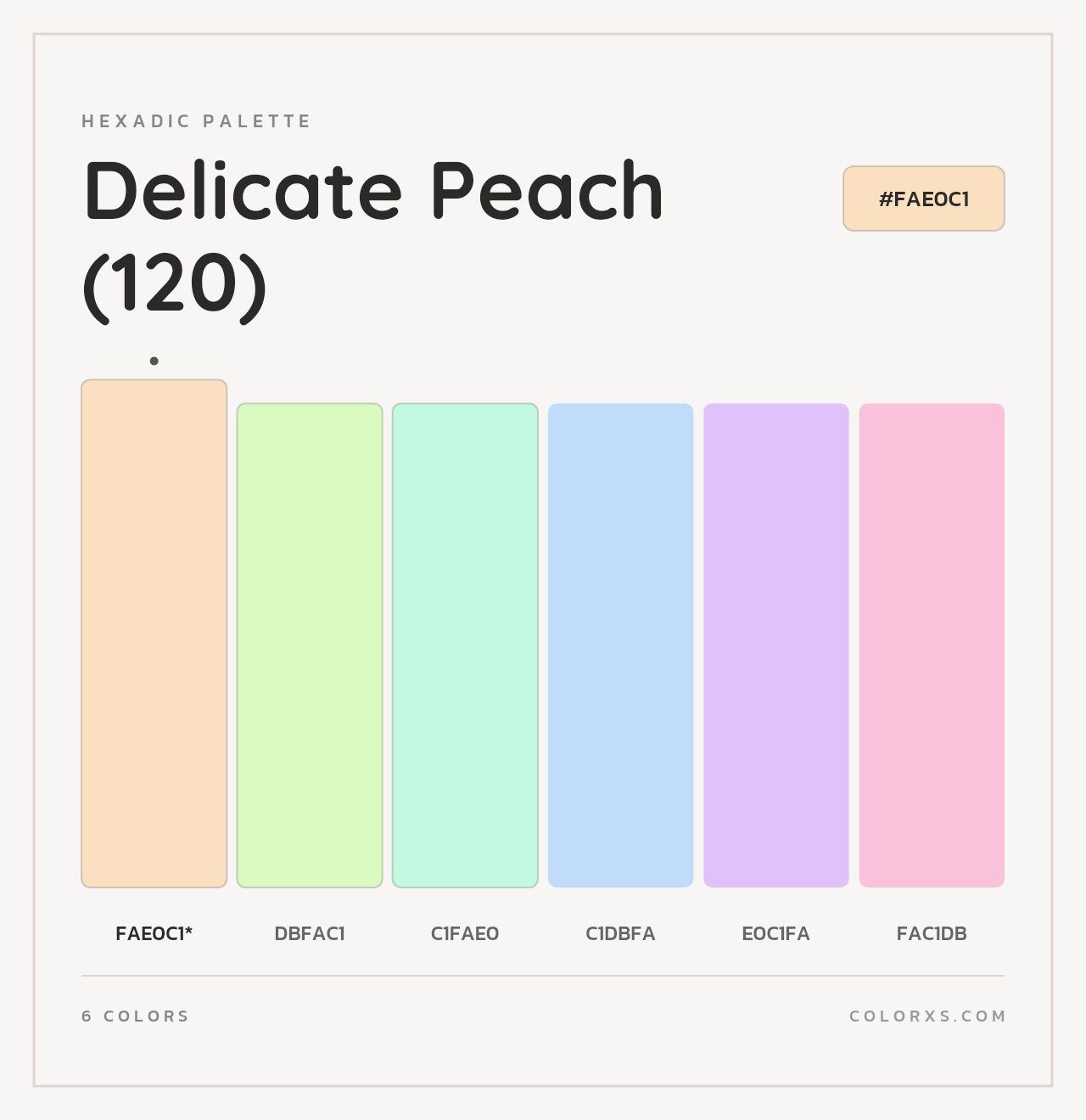 Delicate Peach (120) - Hexadic Color Palette