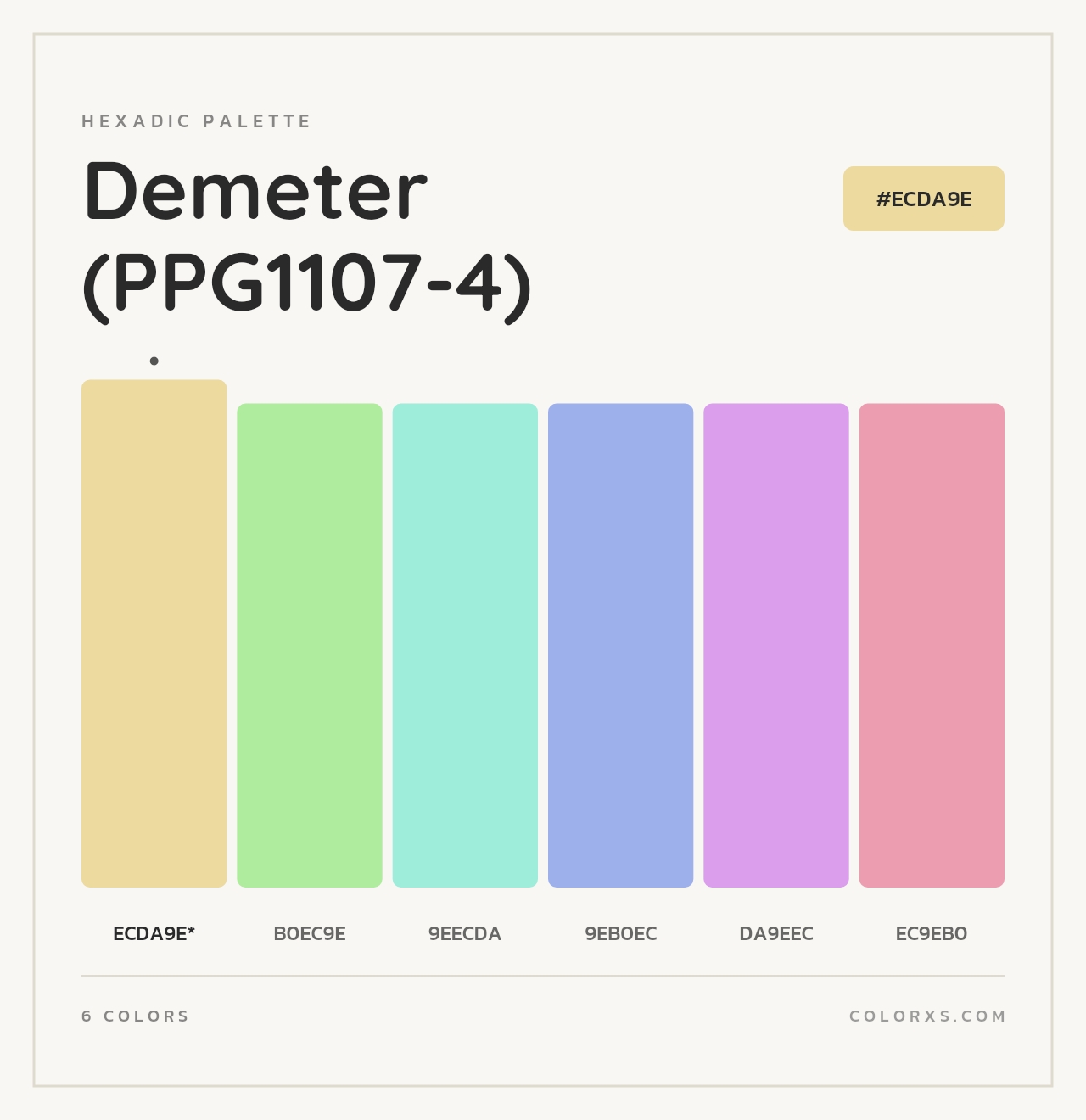 Demeter (PPG1107-4) - Hexadic Color Palette
