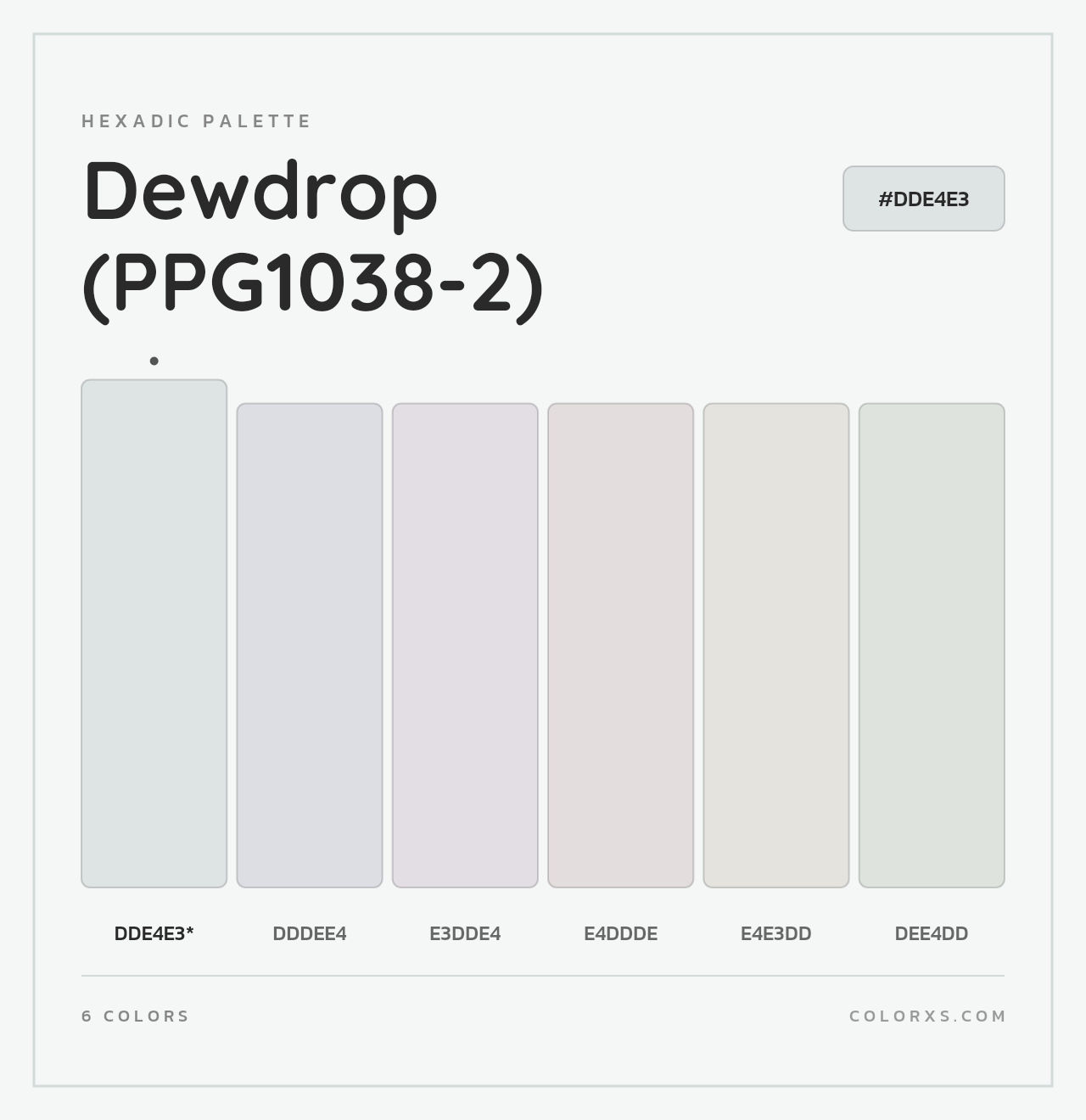 Dewdrop (PPG1038-2) - Hexadic Color Palette
