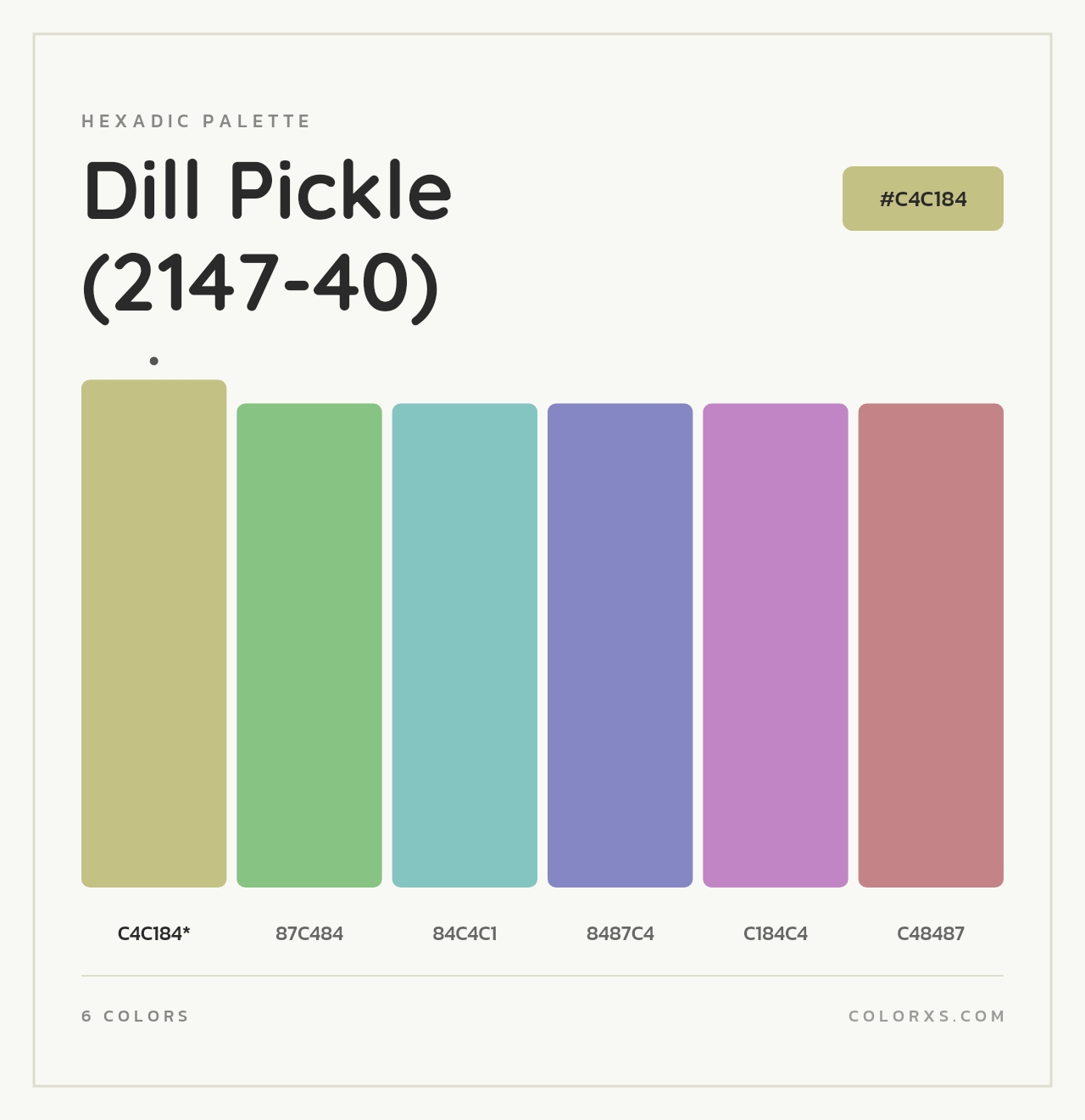 Dill Pickle (2147-40) - Hexadic Color Palette
