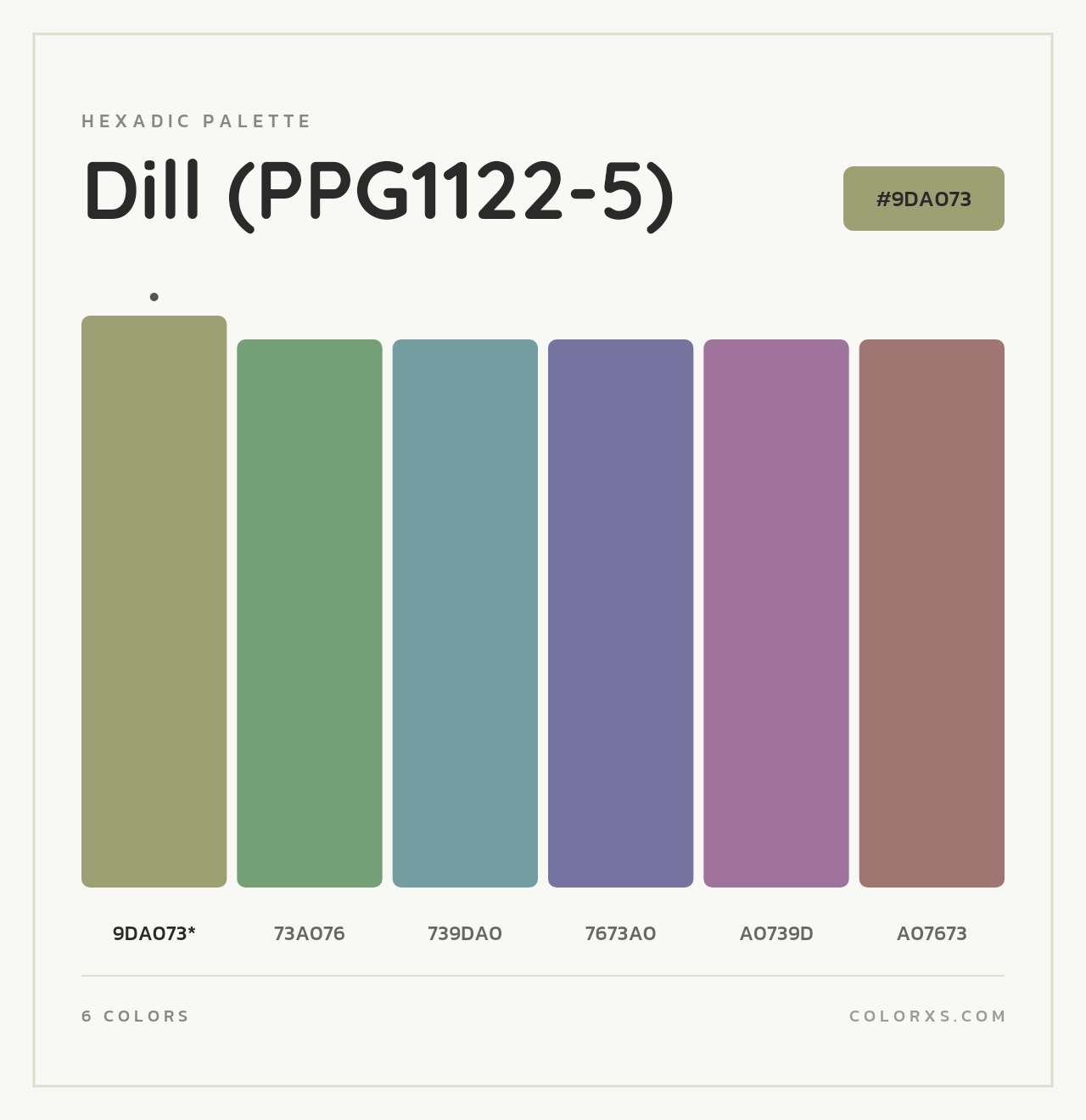 Dill (PPG1122-5) - Hexadic Color Palette