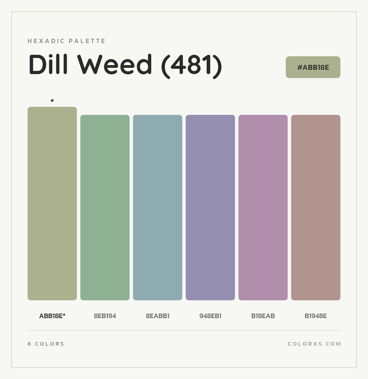 Dill Weed (481) - Hexadic Color Palette