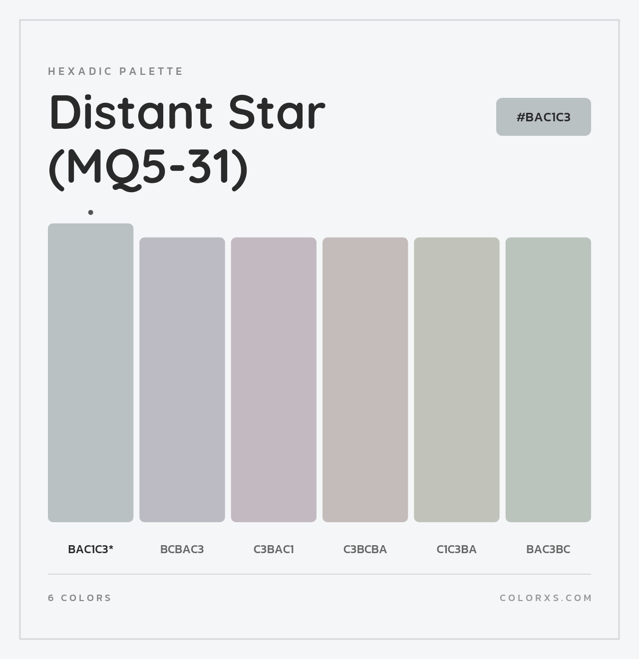 Distant Star (MQ5-31) - Hexadic Color Palette