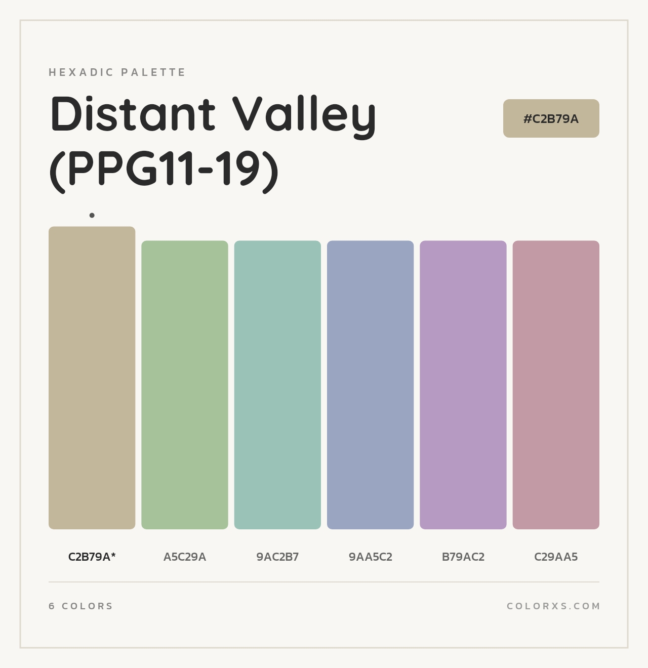 Distant Valley (PPG11-19) - Hexadic Color Palette