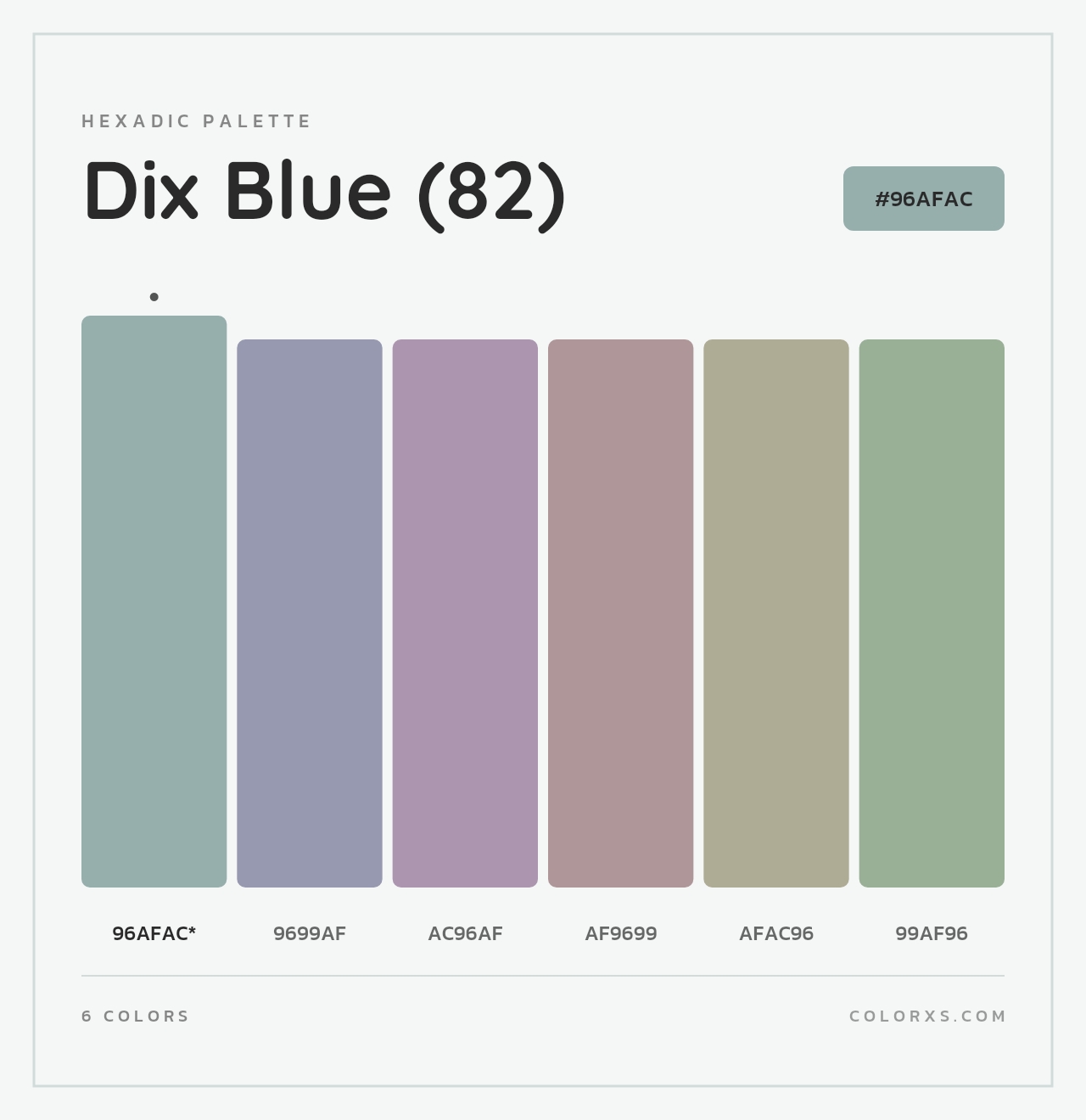 Dix Blue (82) - Hexadic Color Palette