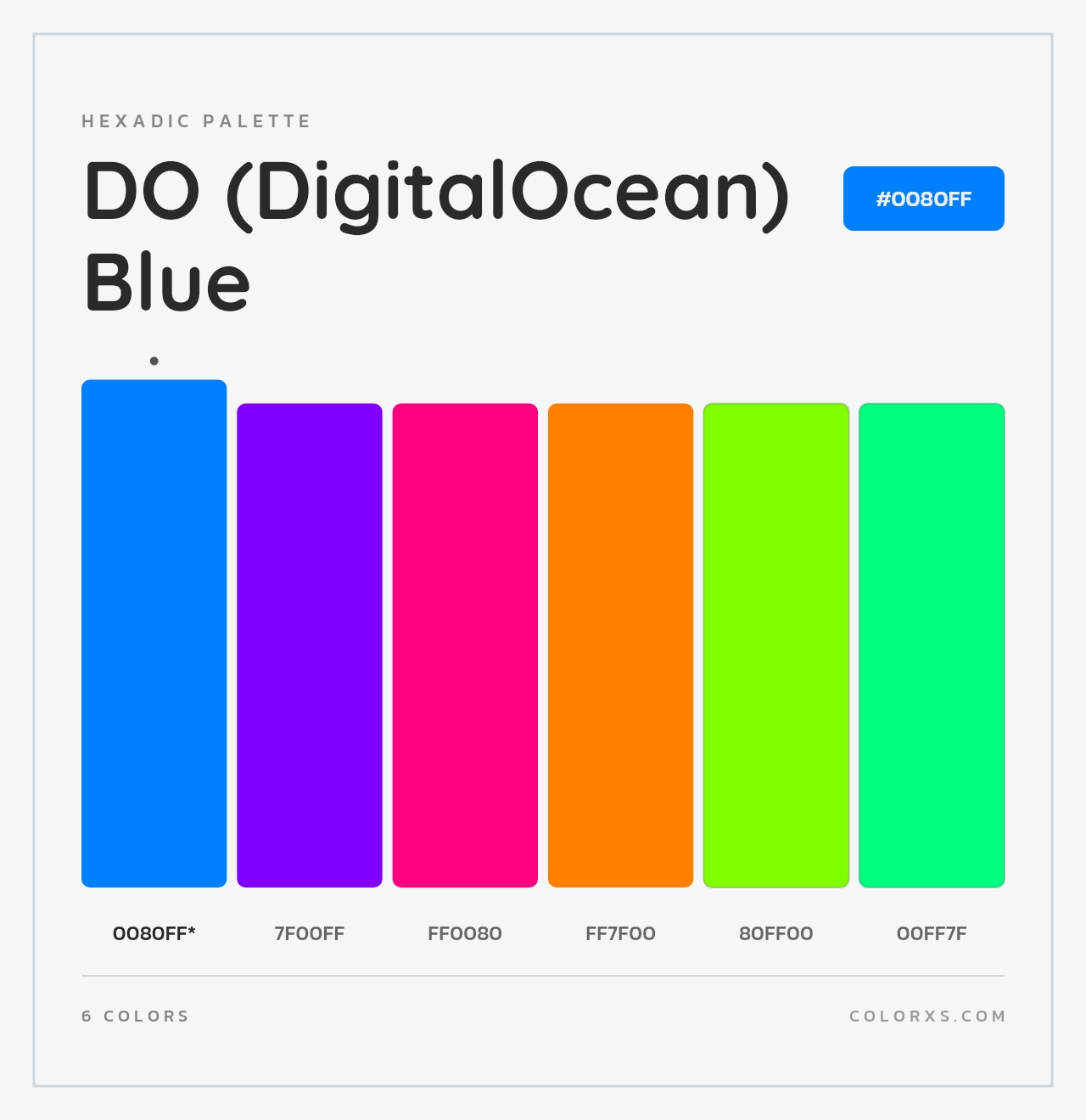 DO (DigitalOcean) Blue - Hexadic Color Palette