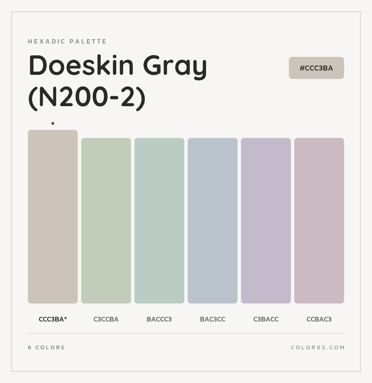Doeskin Gray (N200-2) - Hexadic Color Palette