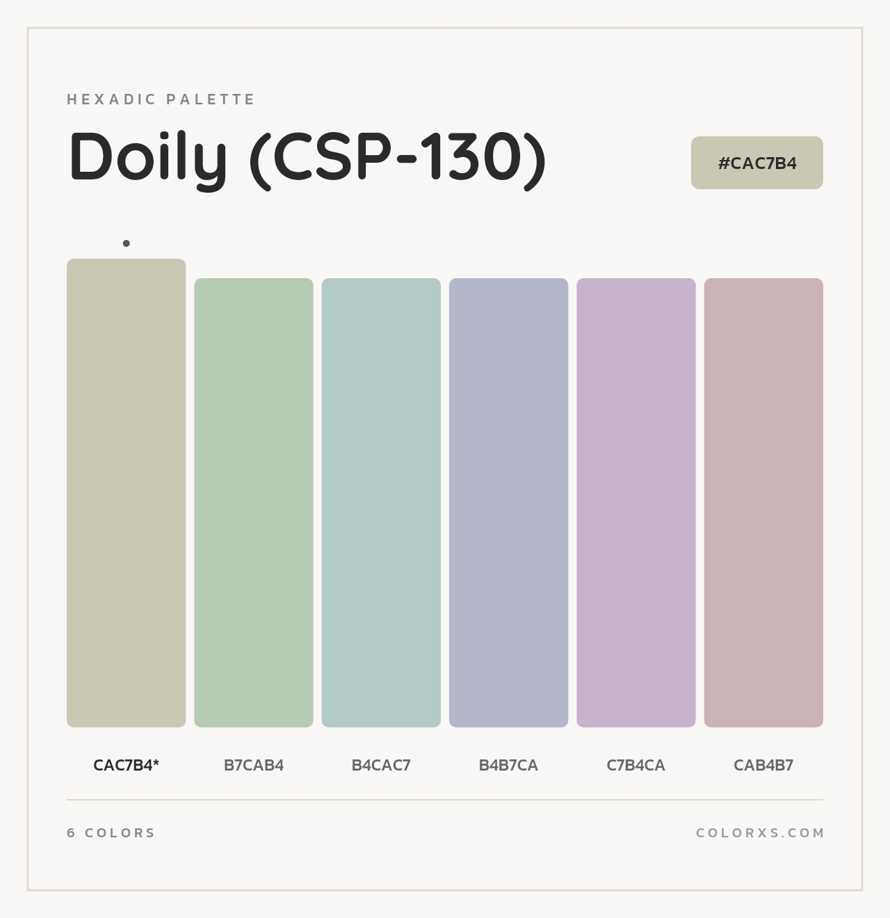 Doily (CSP-130) - Hexadic Color Palette
