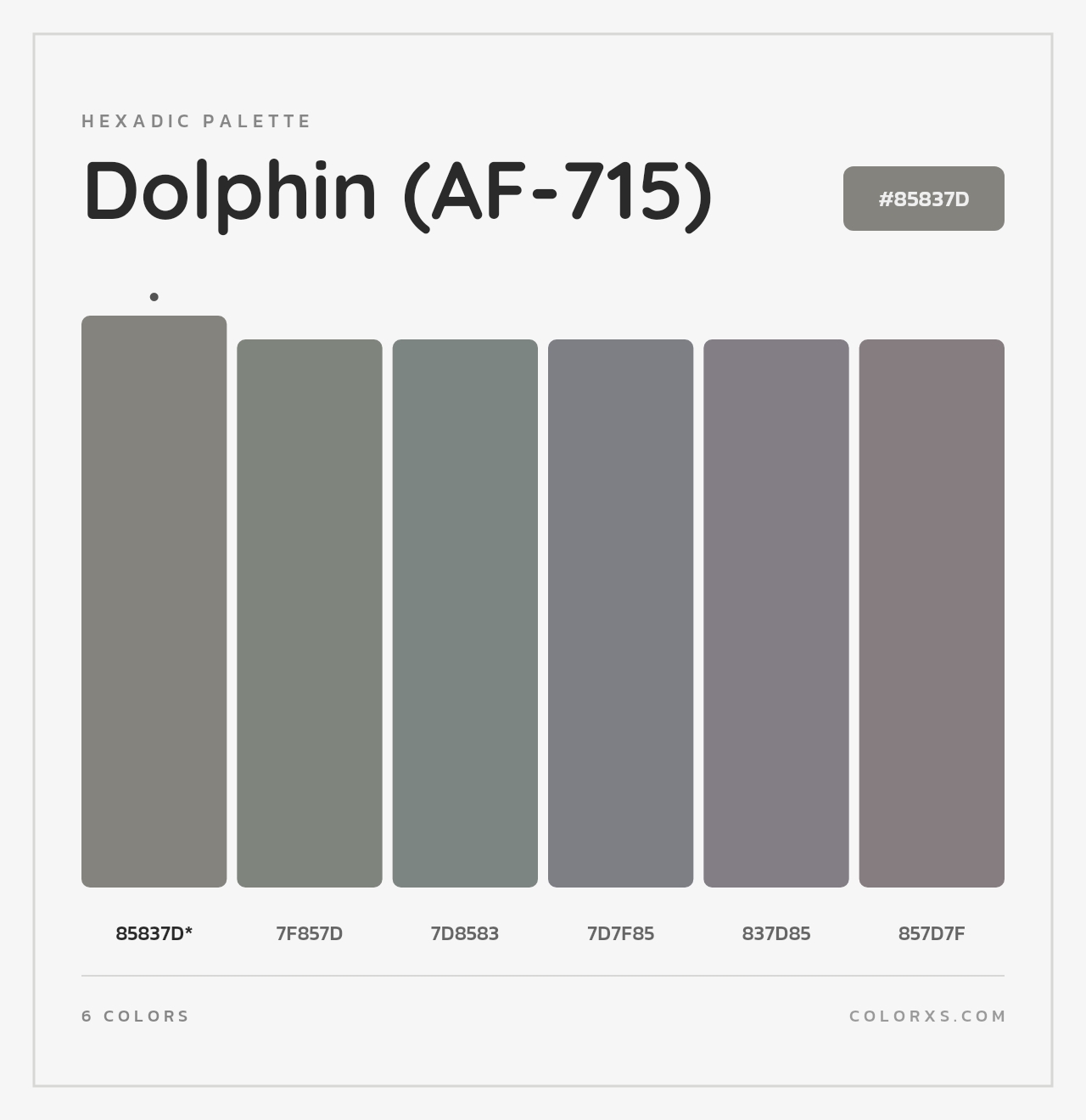Dolphin (AF-715) - Hexadic Color Palette