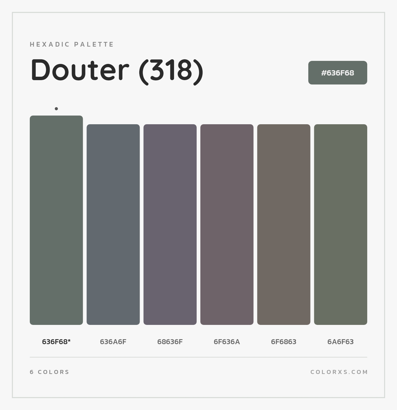 Douter (318) - Hexadic Color Palette