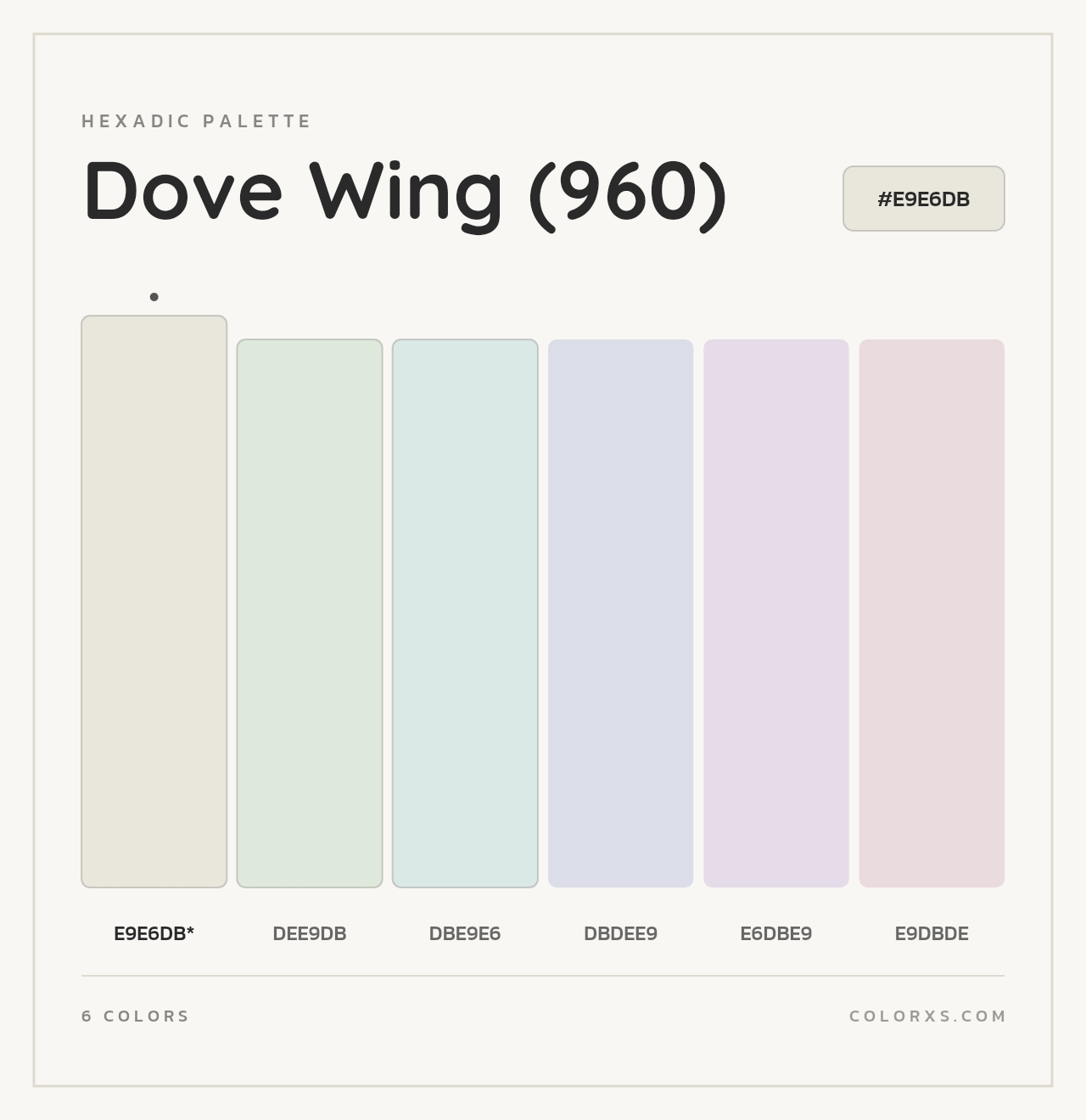 Dove Wing (960) - Hexadic Color Palette