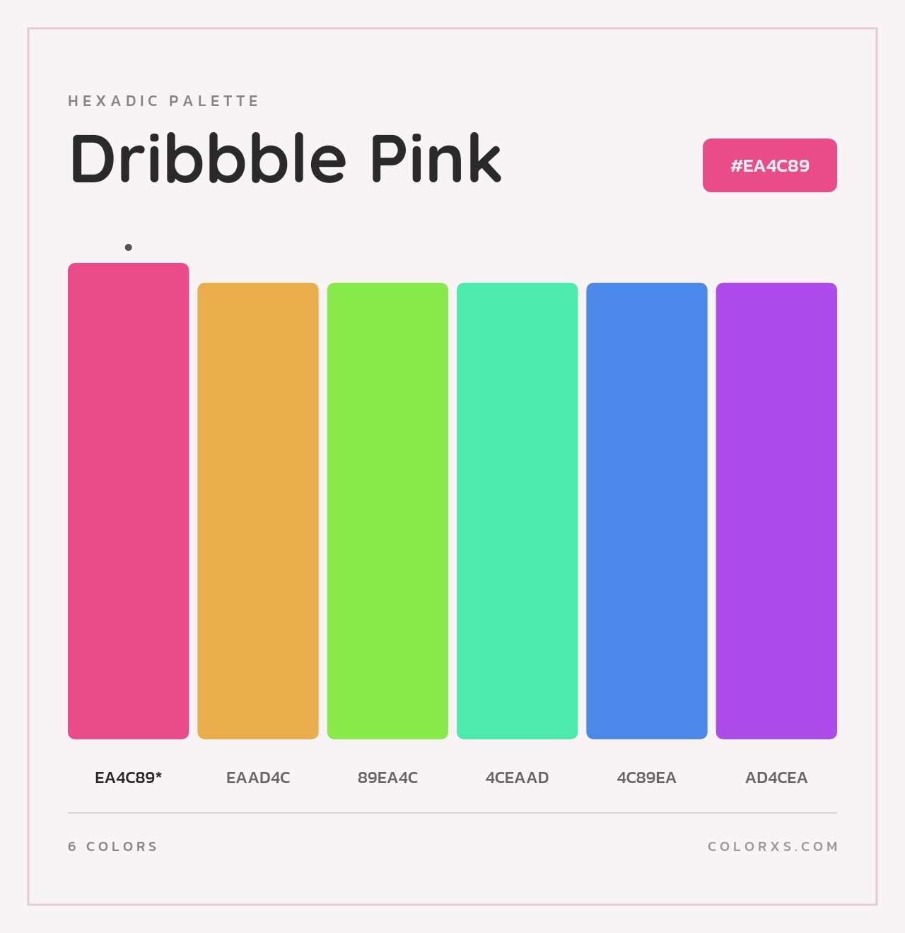 Dribbble Pink - Hexadic Color Palette
