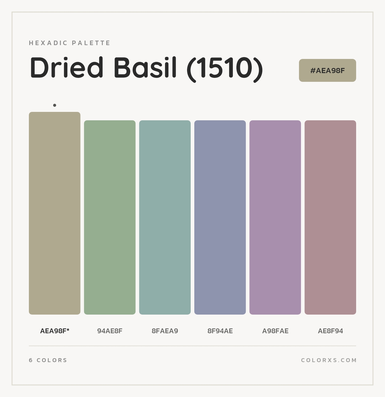 Dried Basil (1510) - Hexadic Color Palette