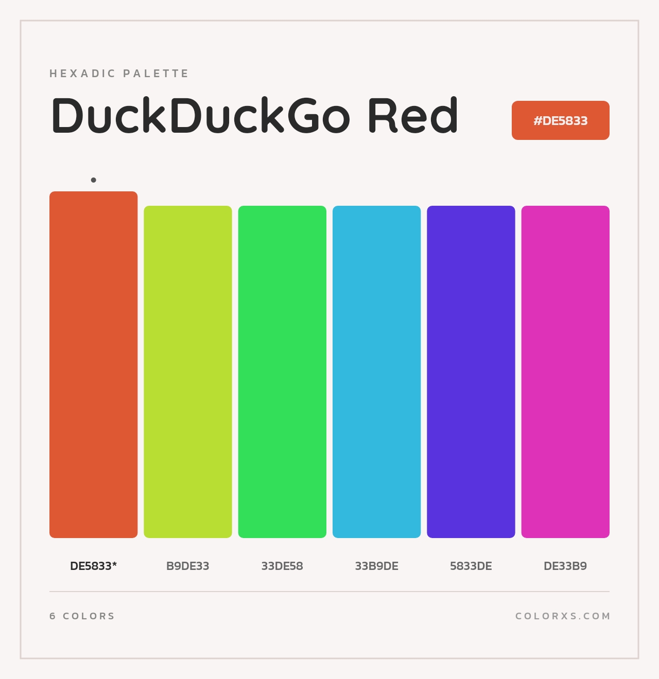 DuckDuckGo Red - Hexadic Color Palette