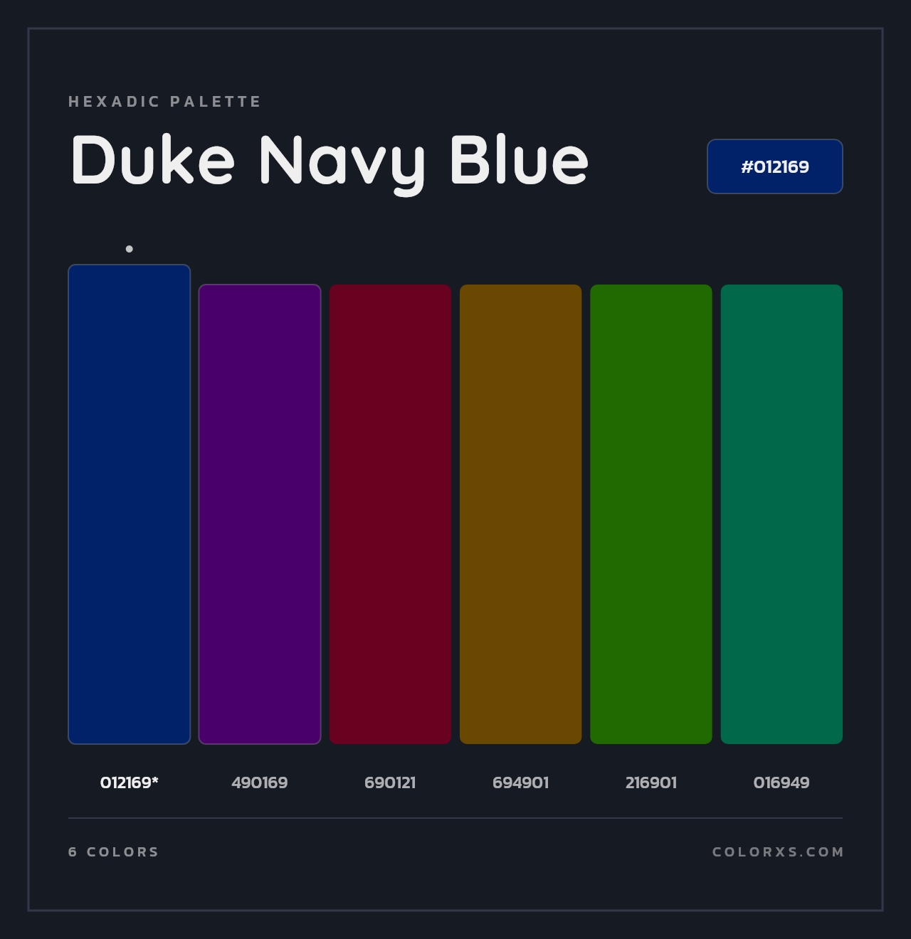 Duke Navy Blue - Hexadic Color Palette