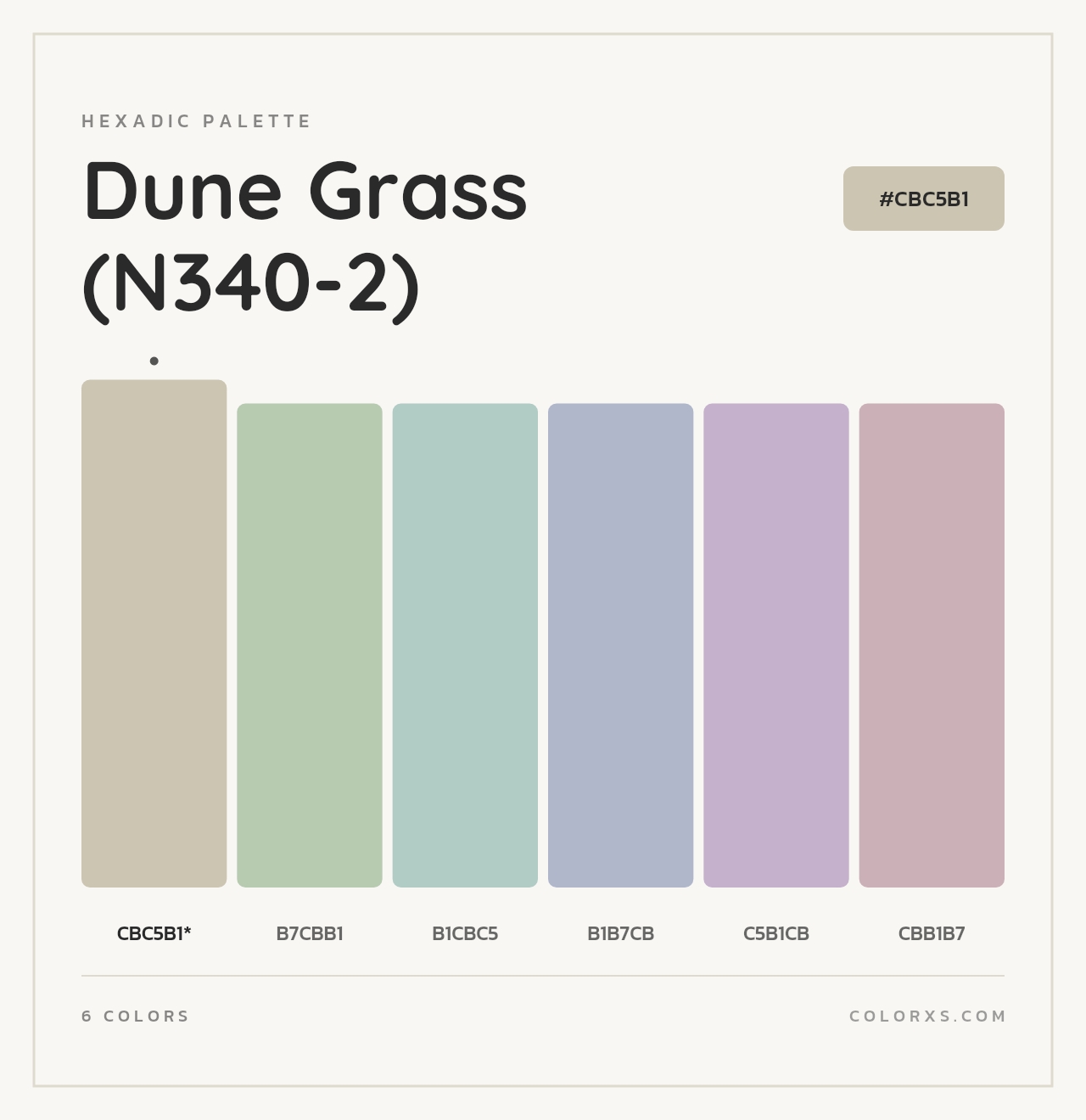 Dune Grass (N340-2) - Hexadic Color Palette