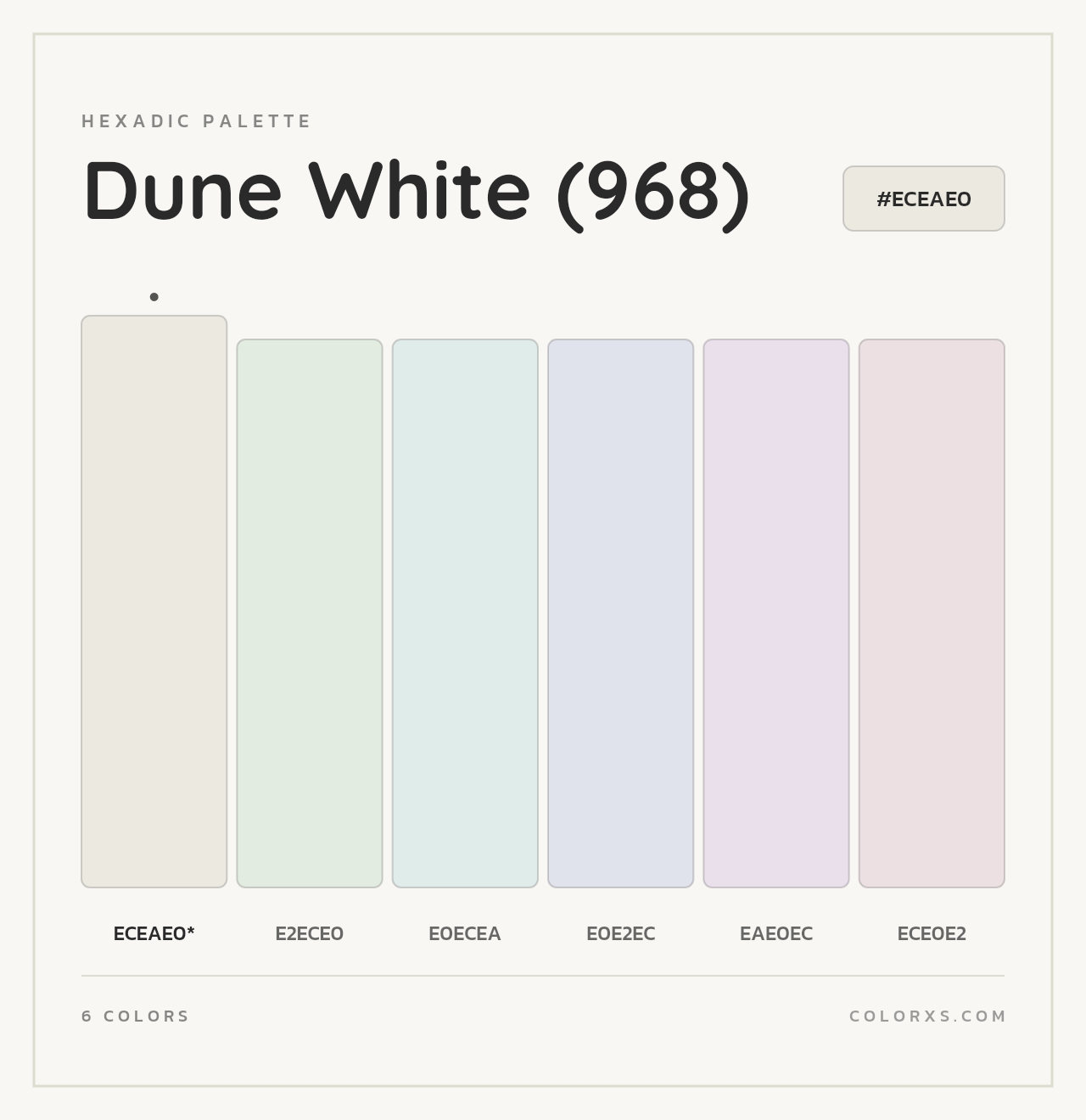 Dune White (968) - Hexadic Color Palette