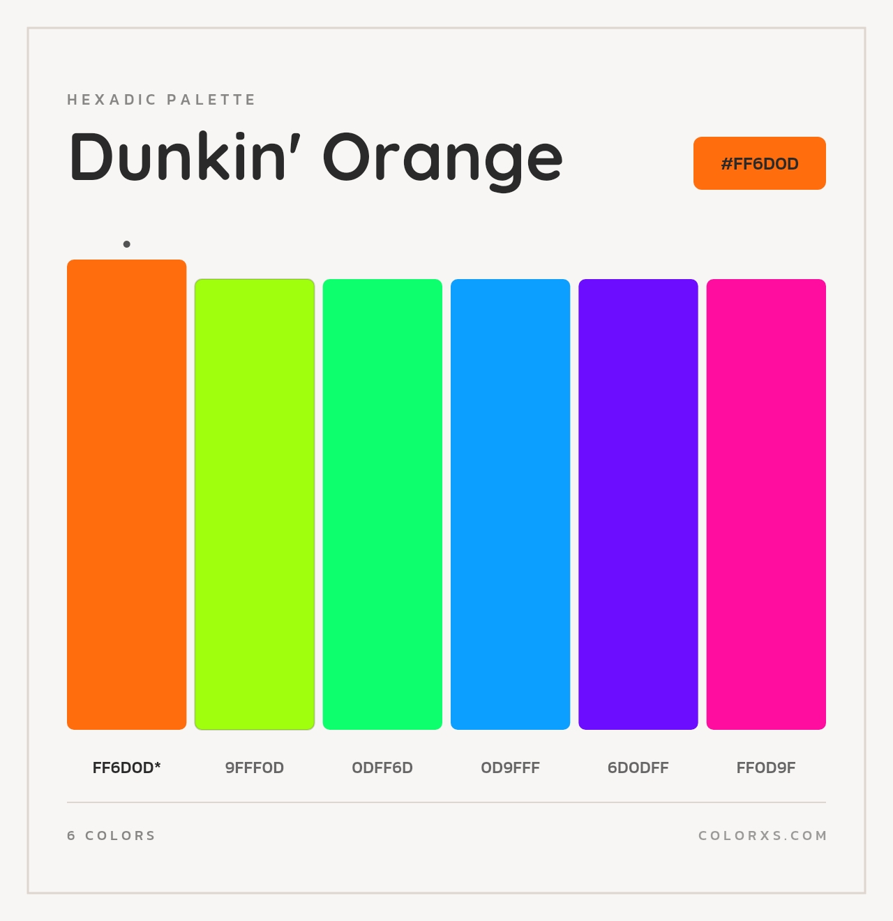 Dunkin' Orange - Hexadic Color Palette