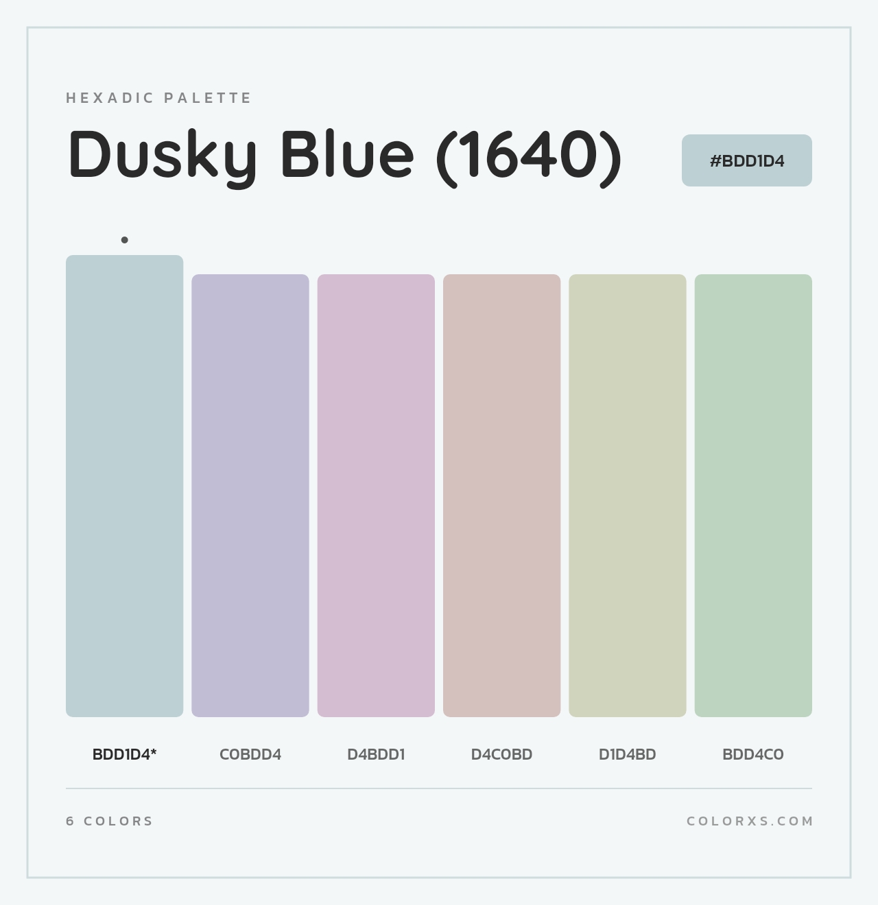 Dusky Blue (1640) - Hexadic Color Palette
