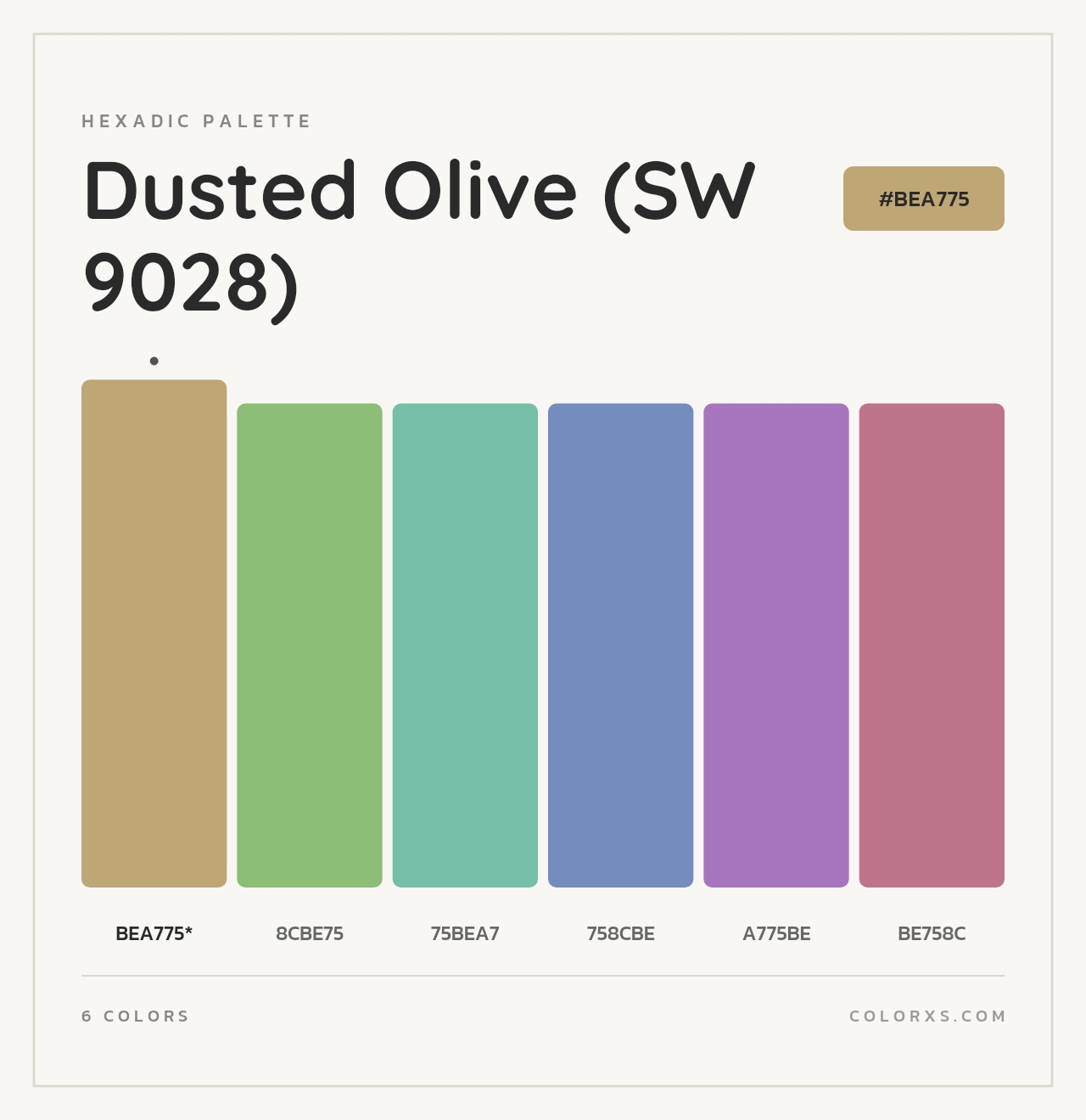 Dusted Olive (SW 9028) - Hexadic Color Palette